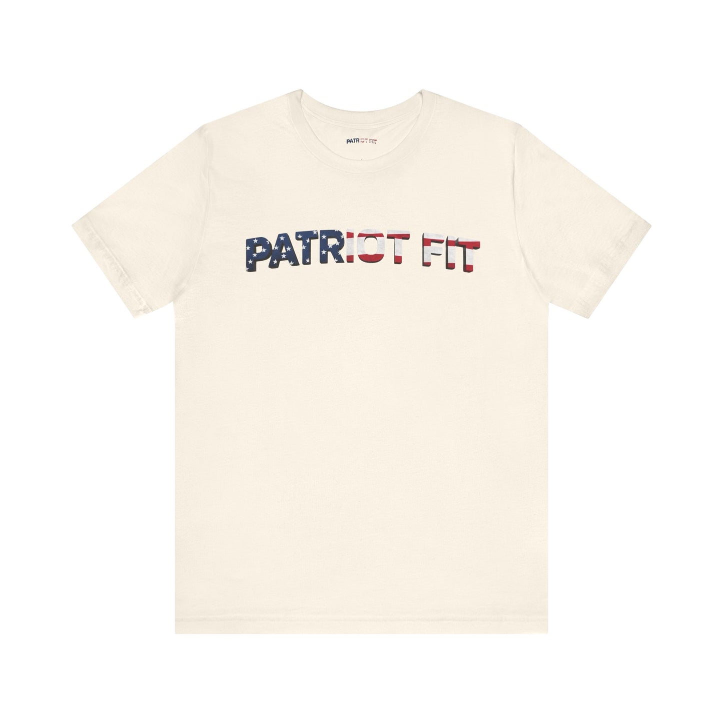 Patriot Fit T-Shirt — American Flag Text Athletic Tee