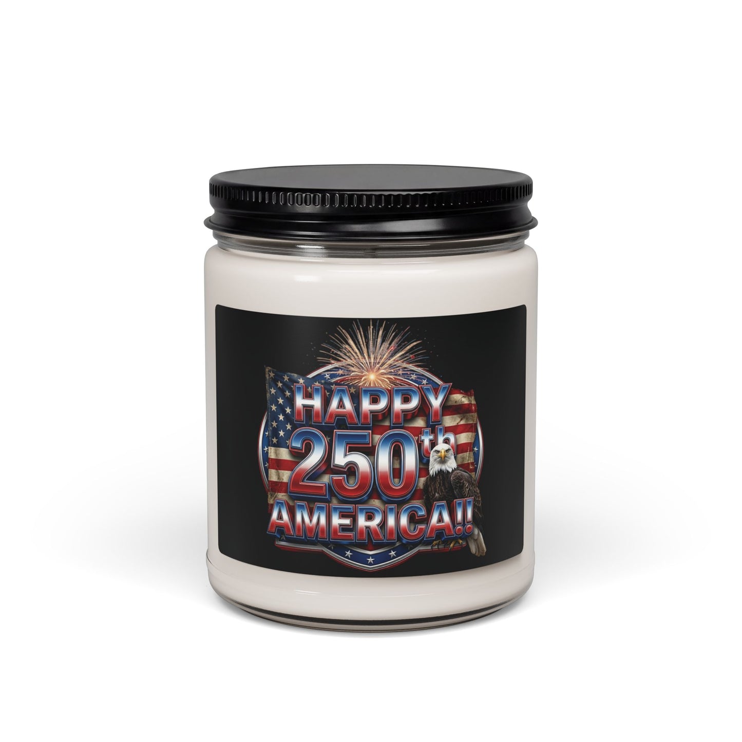 Happy 250th Birthday America Soy Candle | Patriotic 9oz Scented Jar Candle | July 4th 2026 Gift