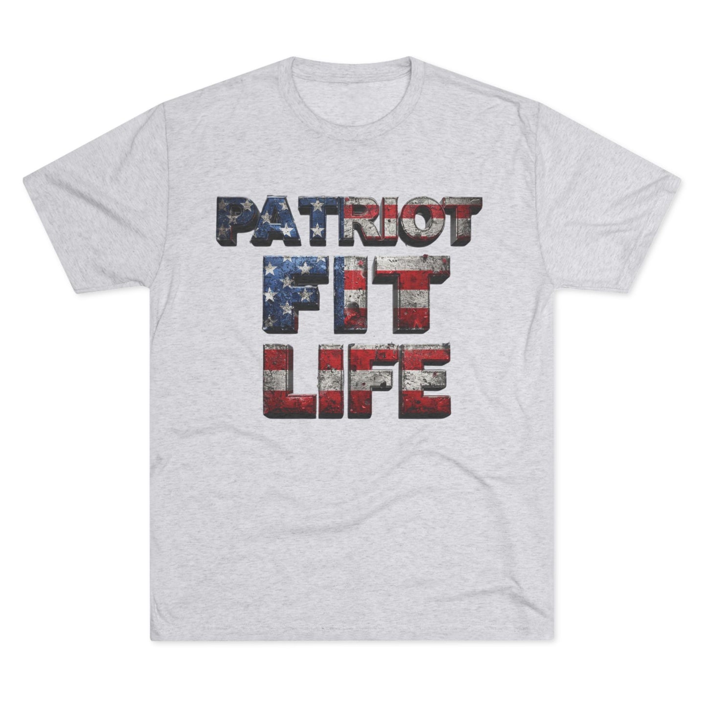 Patriot Fit Life Tri-Blend Tee - American Flag Graphic Fitness T-Shirt