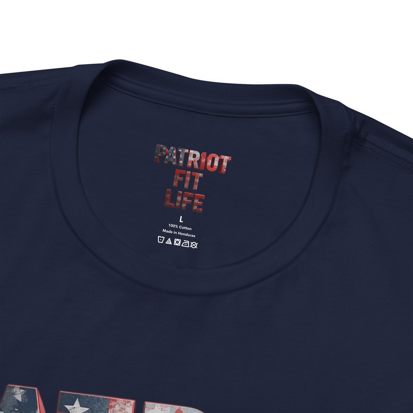 Patriot Fit Life T-Shirt - American Flag Block Letter Graphic Tee