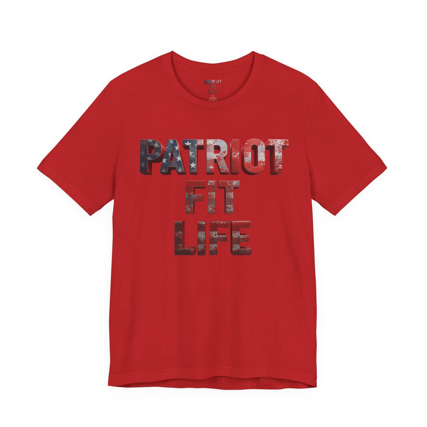 Patriot Fit Life T-Shirt - American Flag Block Letter Graphic Tee