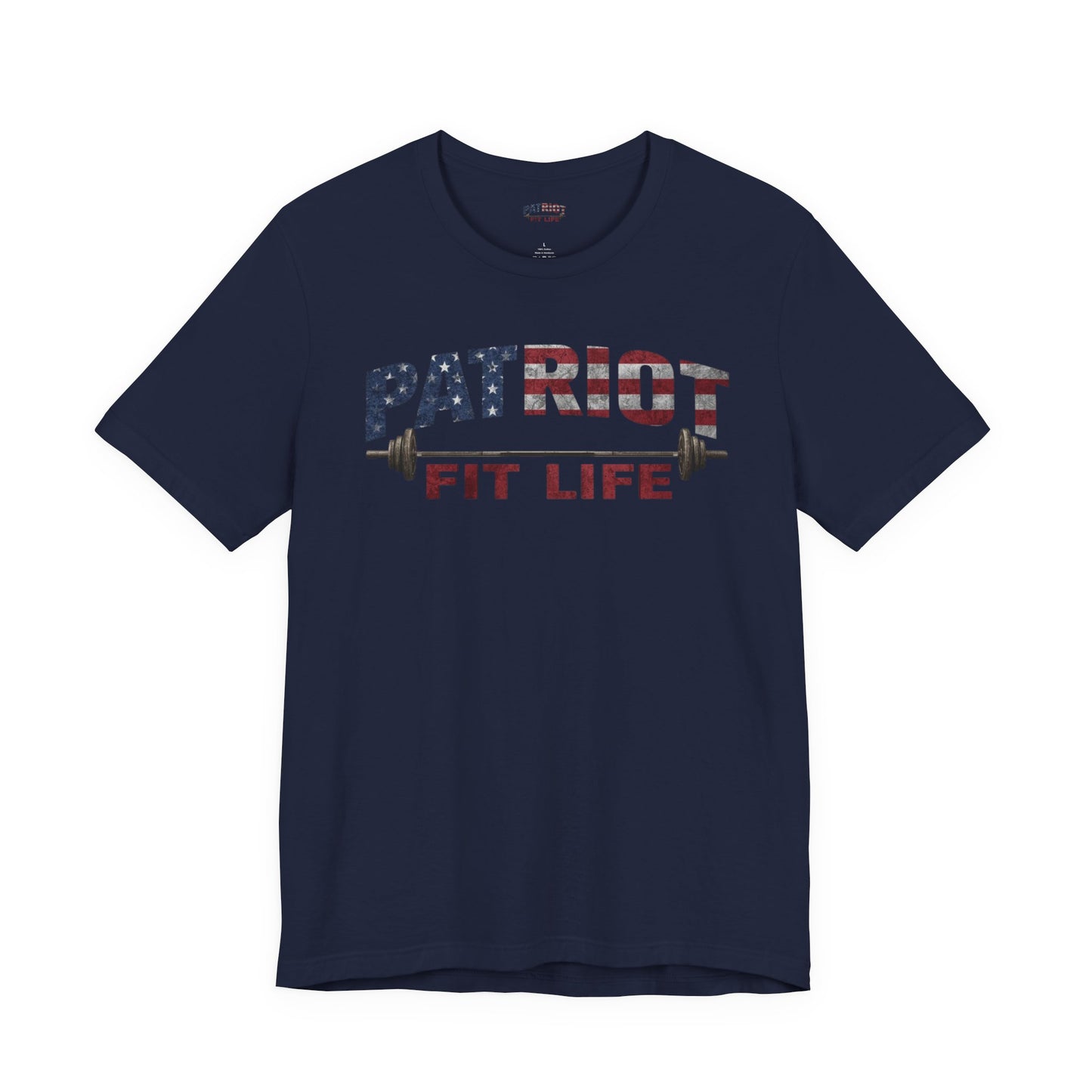Patriot Fit Life T-Shirt | American Flag Barbell Gym Tee