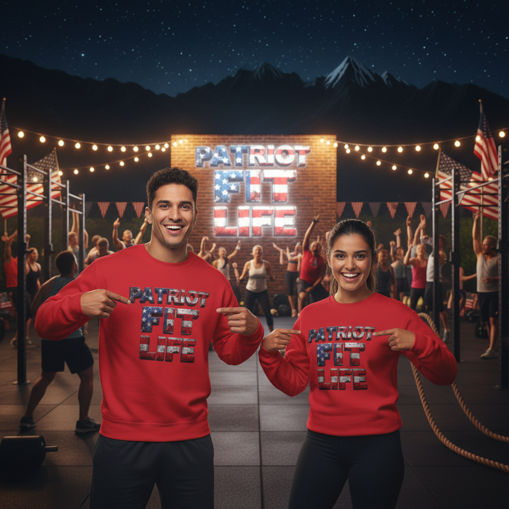 Patriot Fit Life Crewneck Sweatshirt - American Flag Graphic Pullover