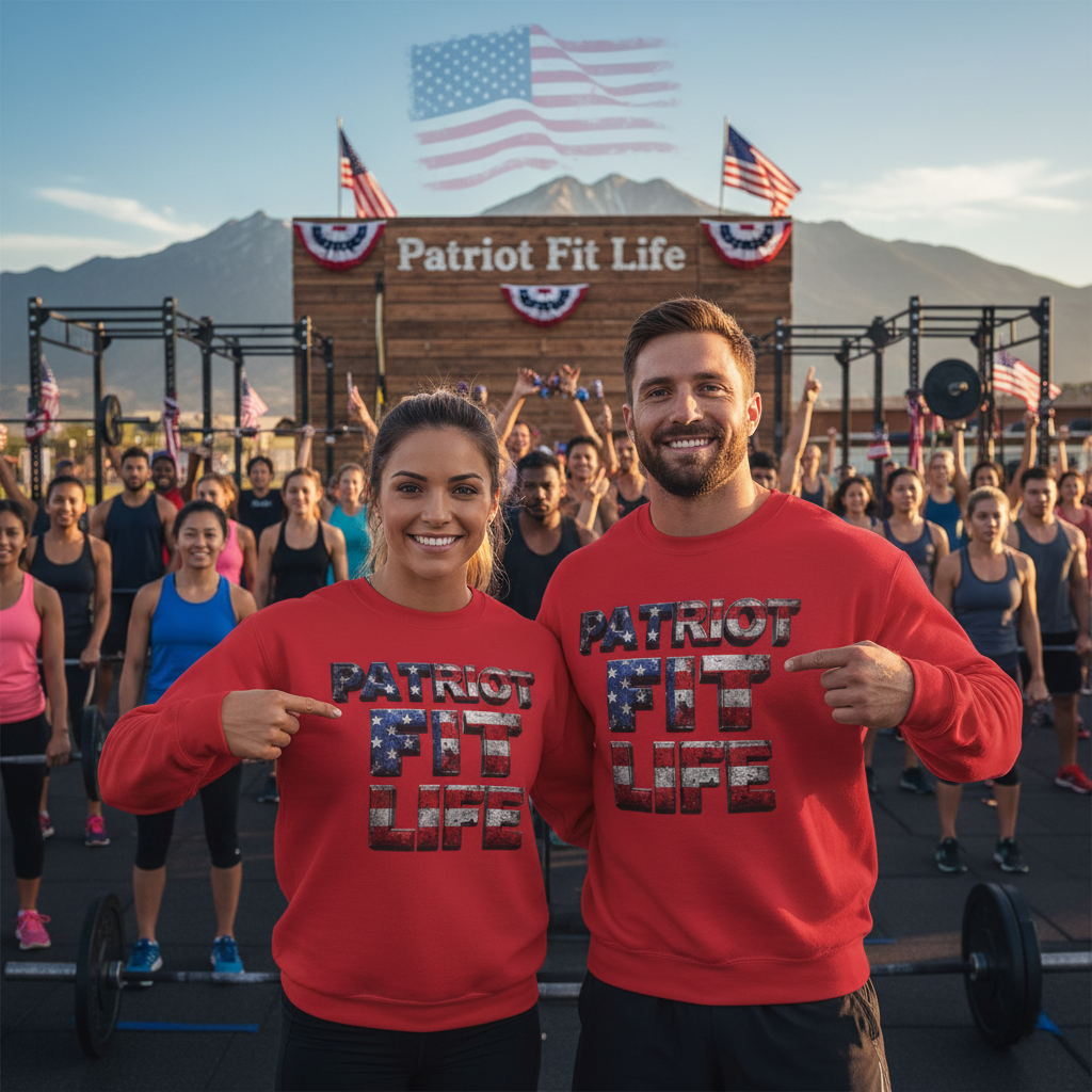 Patriot Fit Life Crewneck Sweatshirt - American Flag Graphic Pullover