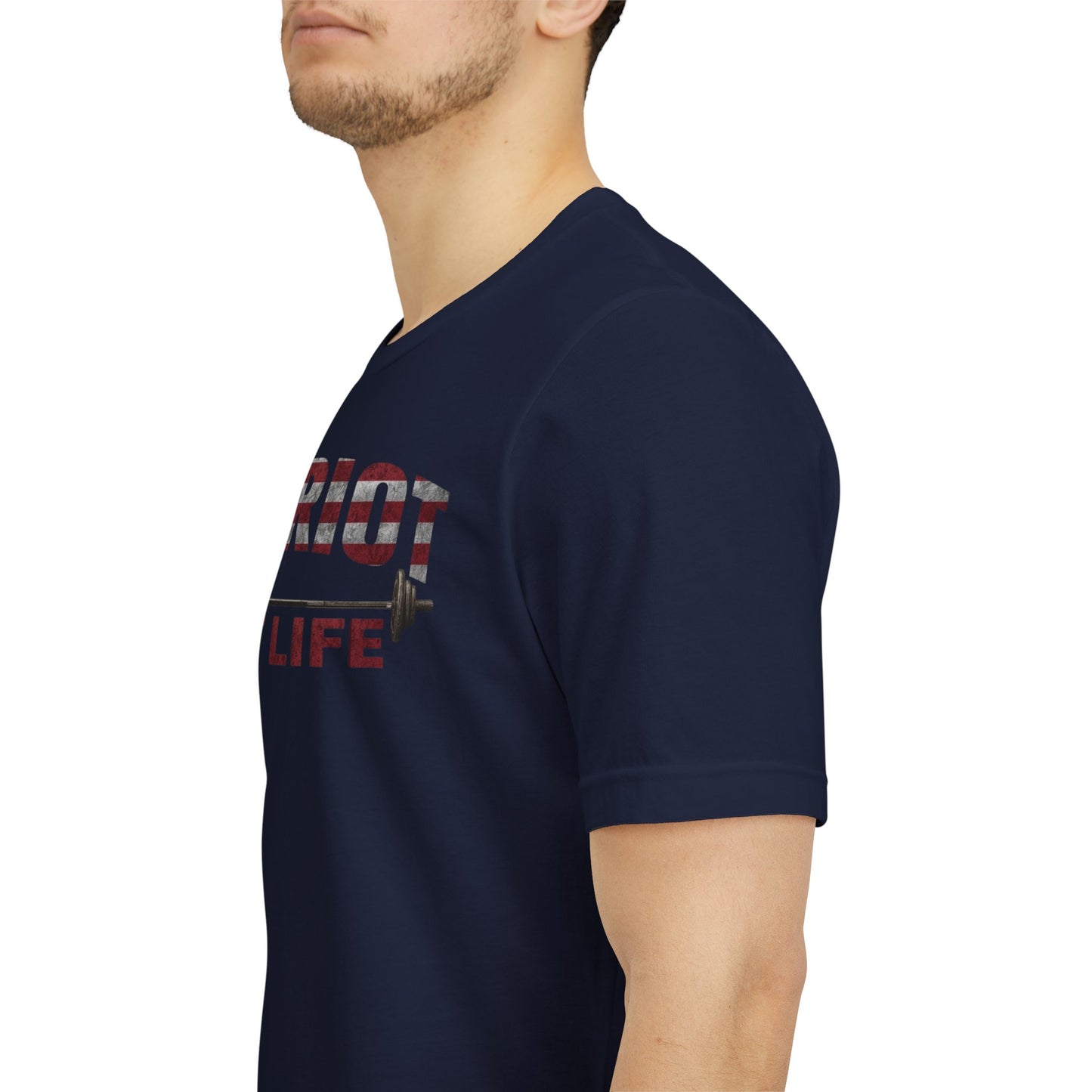 Patriot Fit Life T-Shirt | American Flag Barbell Gym Tee