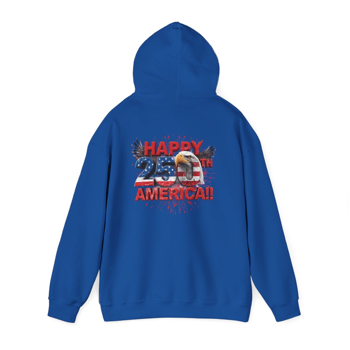 Happy 4th of July Hoodie | Patriotic Eagle & Flag Sweatshirt | America 250th | Gildan | S-5XL