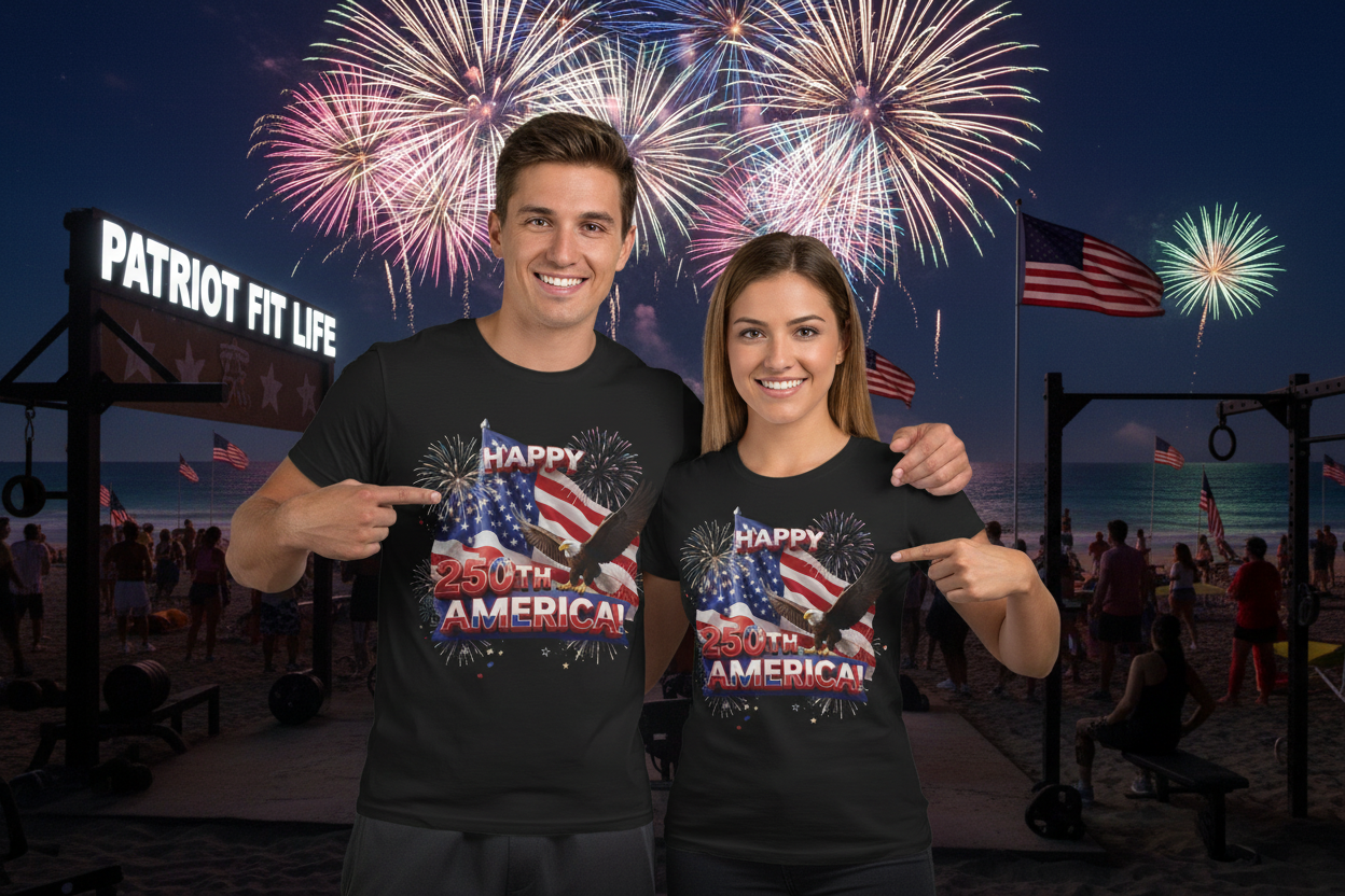 Happy 250th America Eagle Fireworks T-Shirt | Patriotic Tee