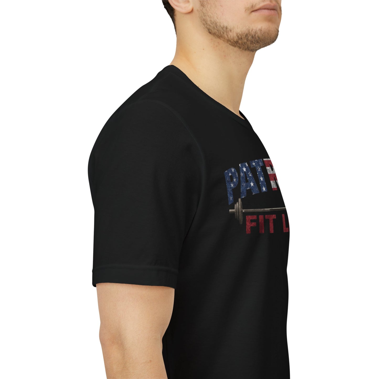 Patriot Fit Life T-Shirt | American Flag Barbell Gym Tee