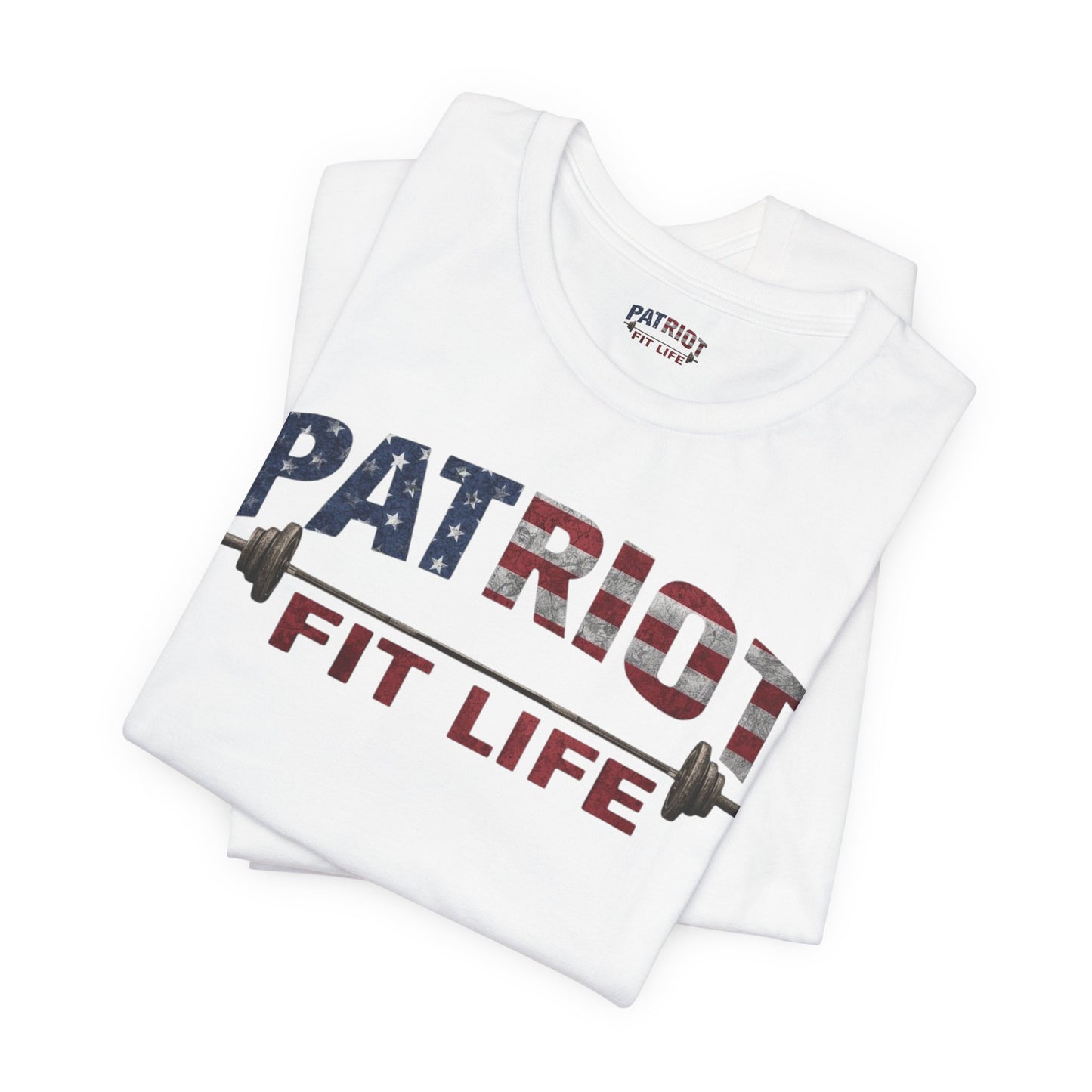 Patriot Fit Life T-Shirt | American Flag Barbell Gym Tee