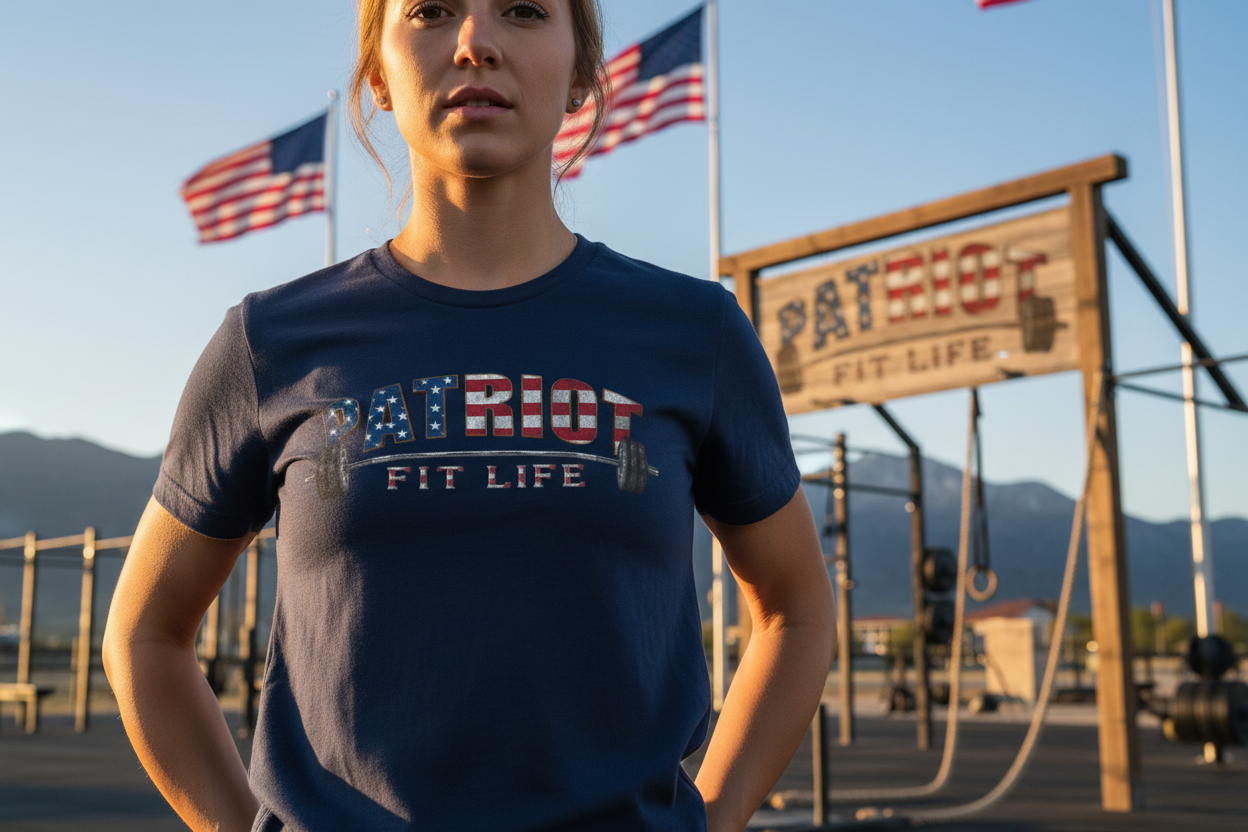 Patriot Fit Life T-Shirt | American Flag Weightlifting Gym Tee