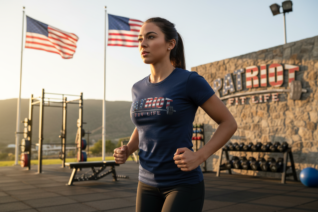 Patriot Fit Life T-Shirt | American Flag Weightlifting Gym Tee