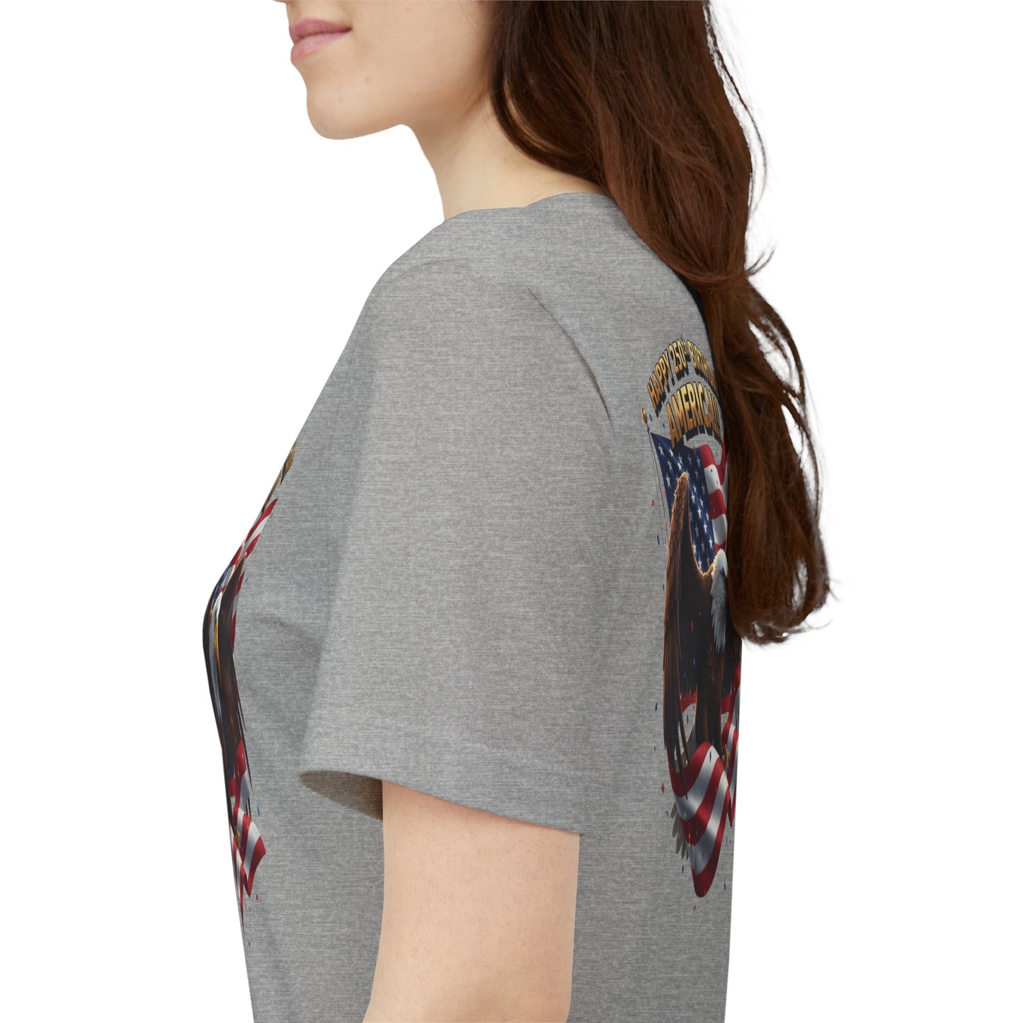 Happy 250th Birthday America Eagle T-Shirt  Patriotic Flag Tee