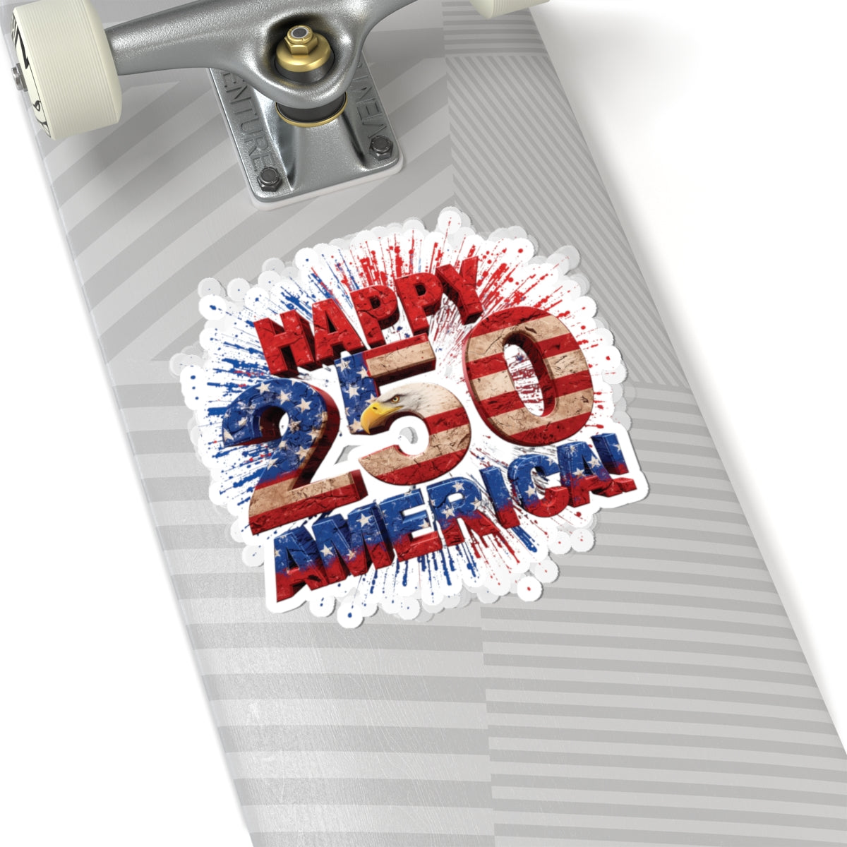 Happy 250th Birthday America Kiss-Cut Sticker | Patriotic Eagle & Flag Vinyl Decal | 4 Sizes | 1776-2026