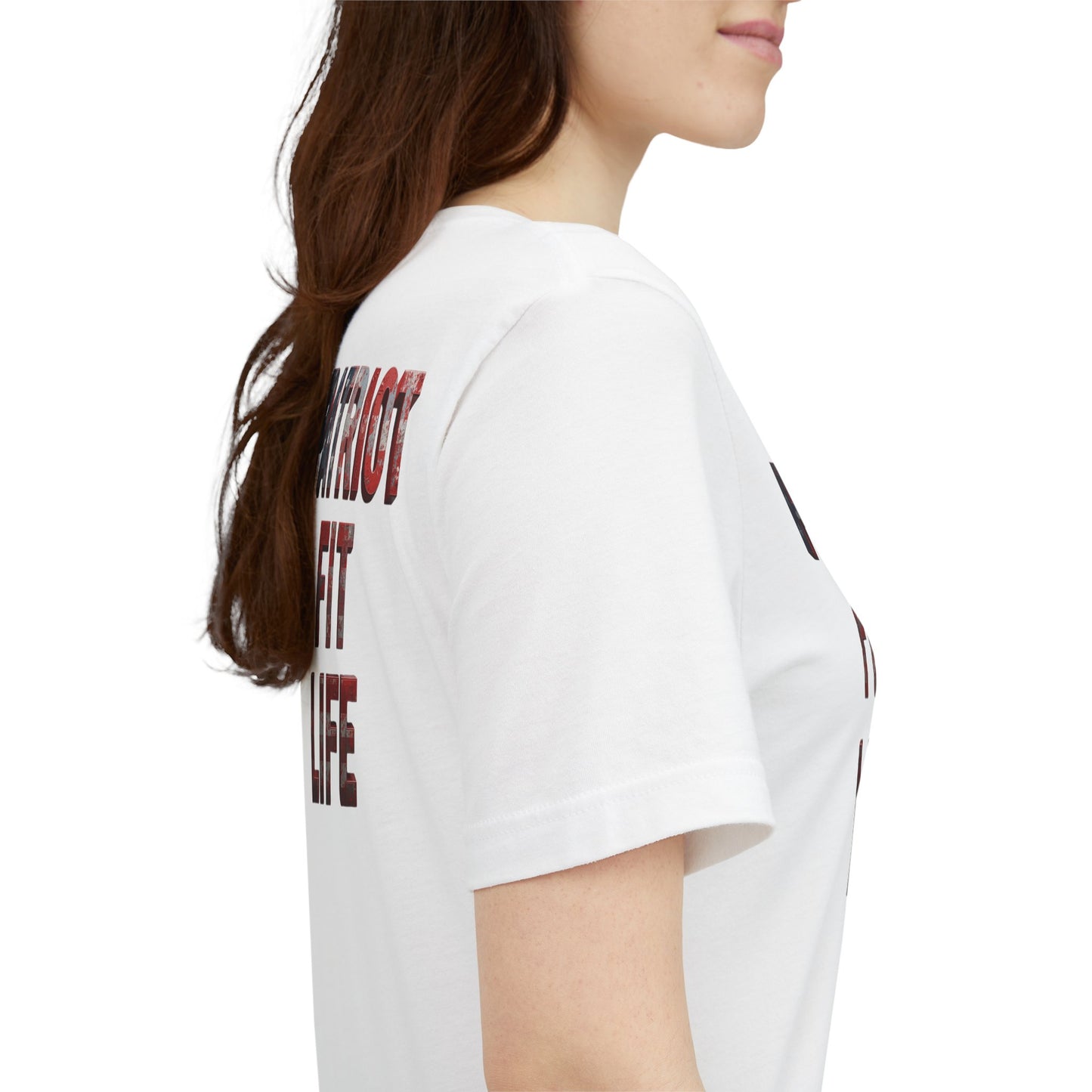 Patriot Fit Life T-Shirt - American Flag Block Letter Graphic Tee