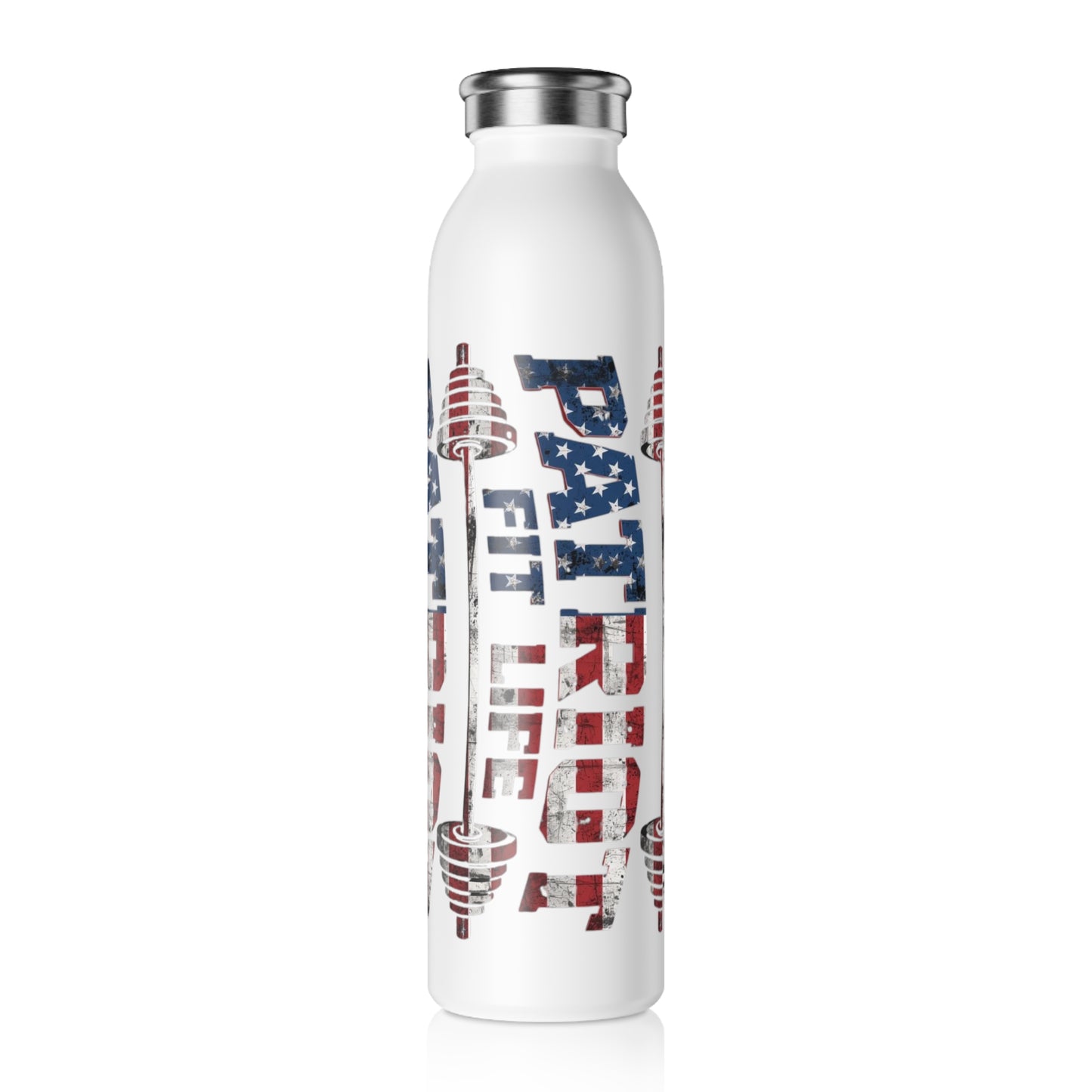 Patriot Fit Life 20oz Slim Water Bottle | American Flag Fitness Bottle