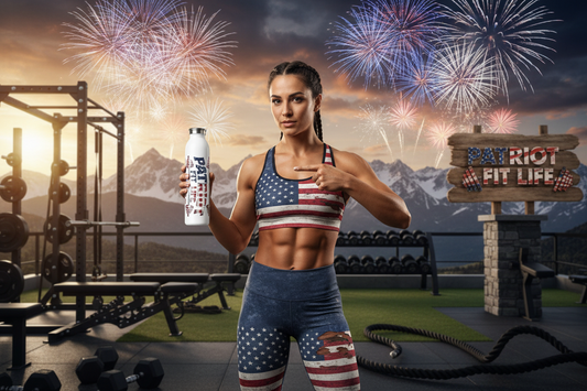Patriot Fit Life 20oz Slim Water Bottle | American Flag Fitness Bottle