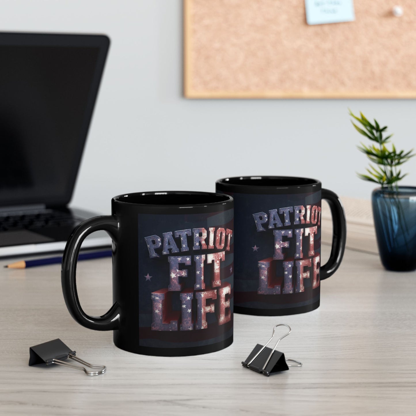 Patriot Fit Life Black Ceramic Mug - 11oz & 15oz