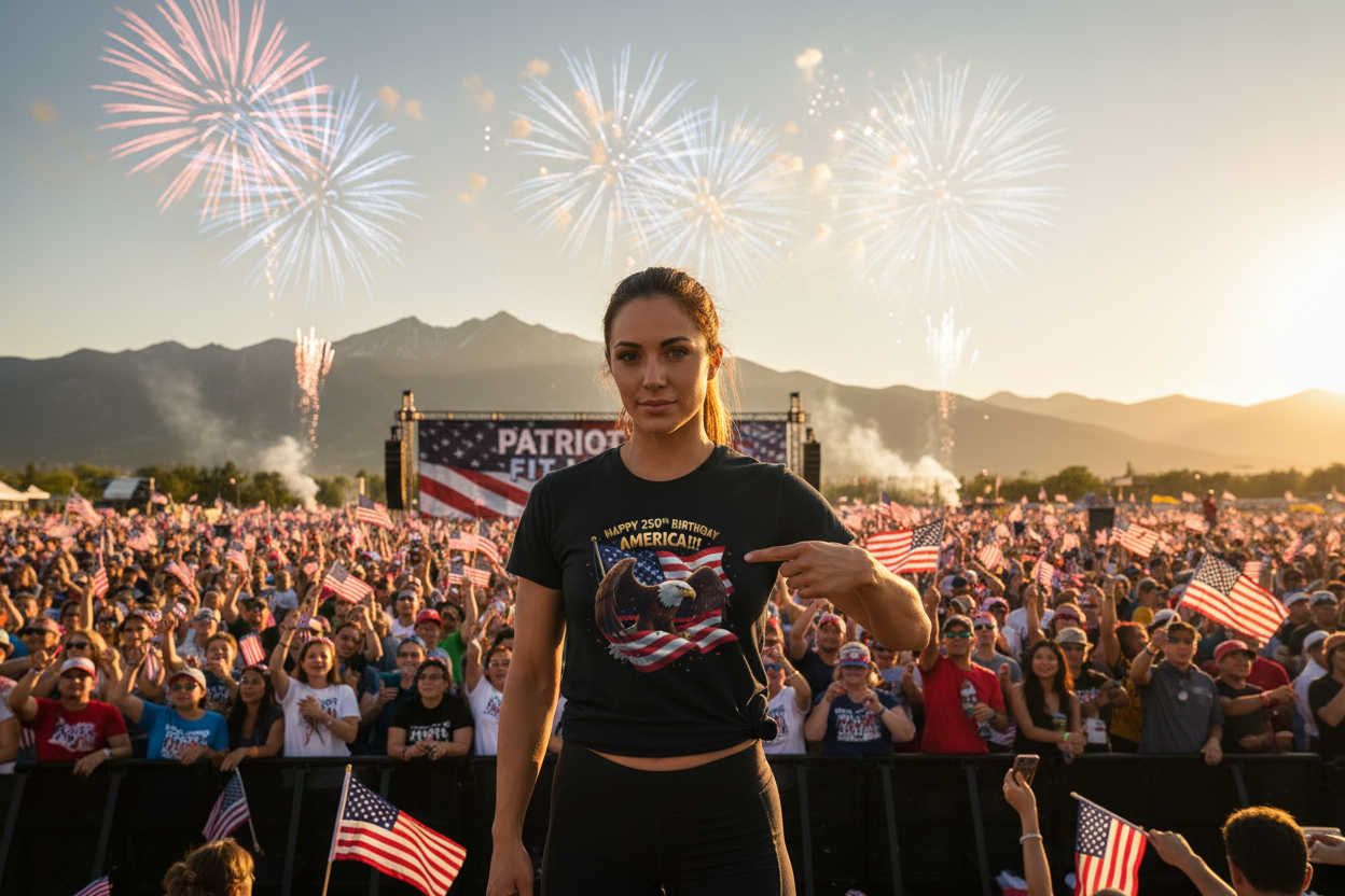 Happy 250th Birthday America Eagle T-Shirt  Patriotic Flag Tee