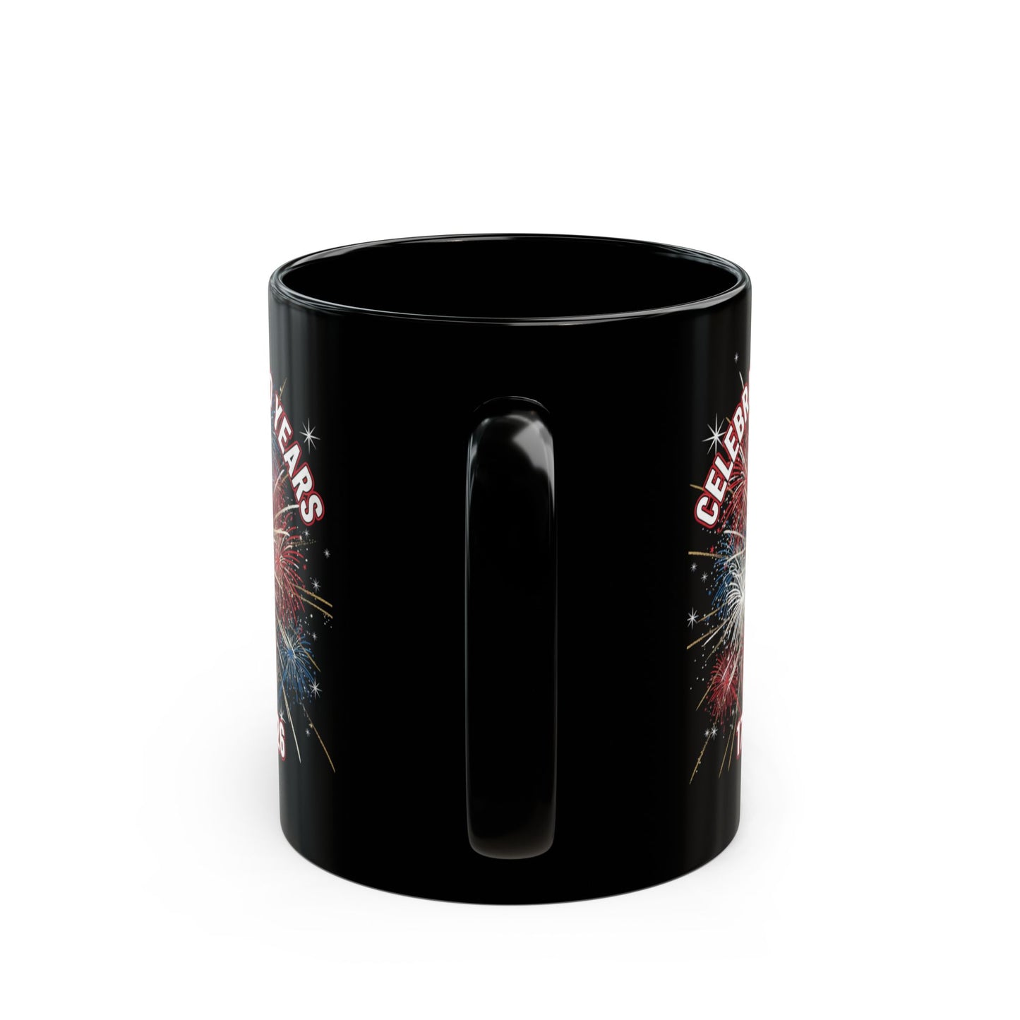 Celebrating 250 Years 1776-2026 Black Mug | Patriotic Anniversary Coffee Cup