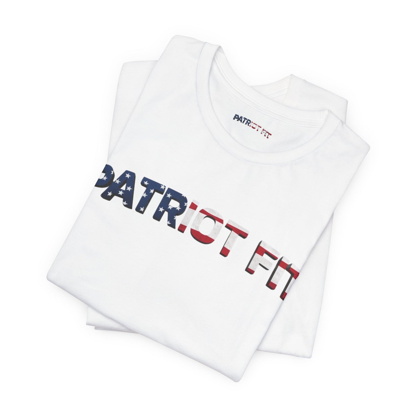 Patriot Fit T-Shirt — American Flag Text Athletic Tee