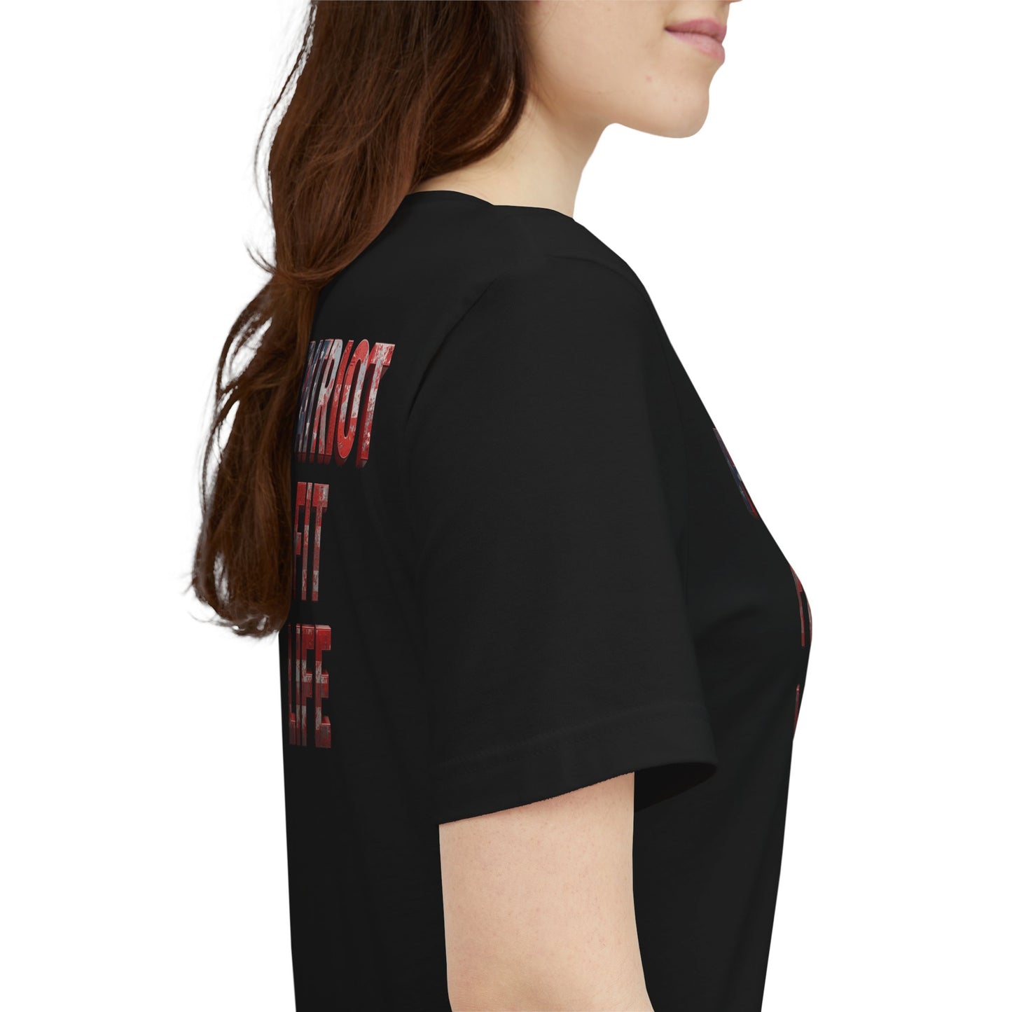 Patriot Fit Life T-Shirt - American Flag Block Letter Graphic Tee