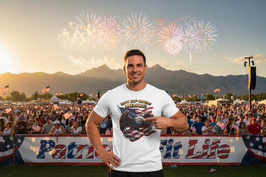 Happy 250th Birthday America Eagle T-Shirt  Patriotic Flag Tee