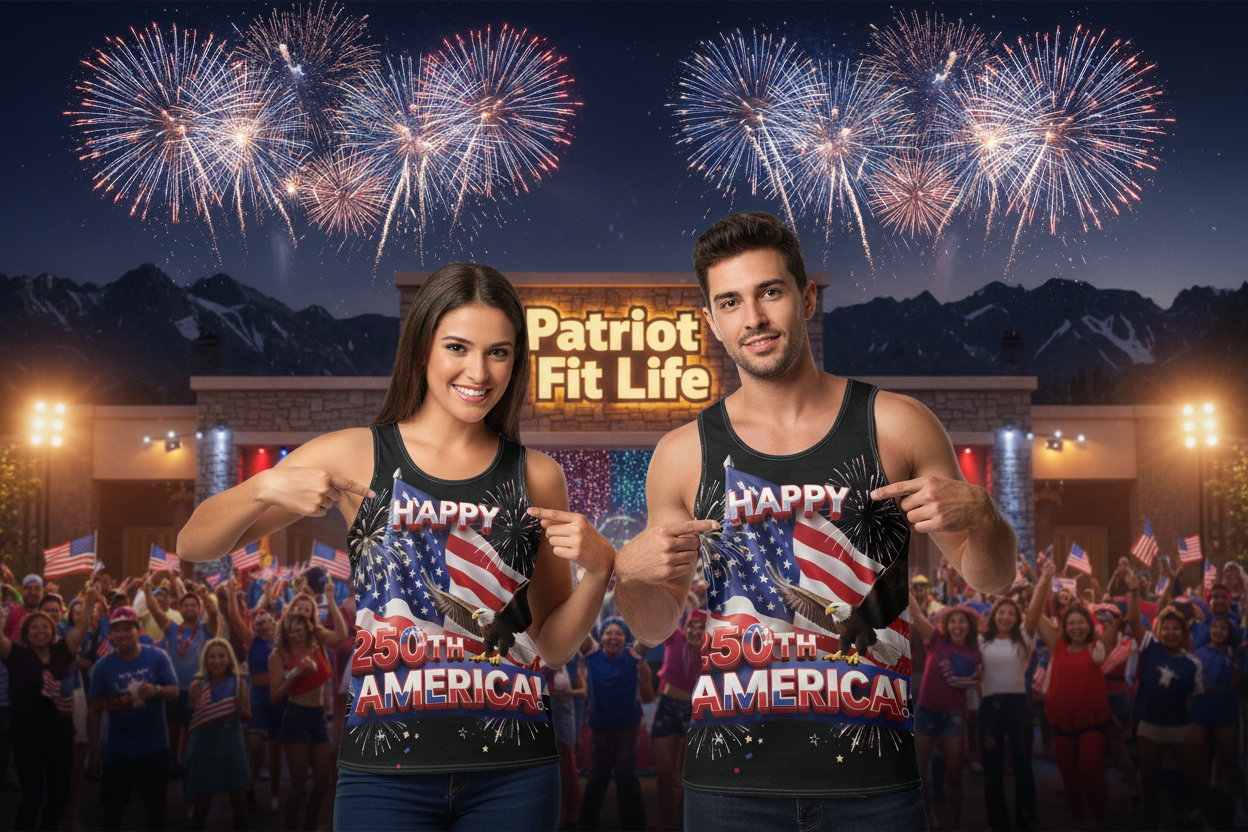 Happy 250th America Tank Top - Patriotic Eagle Flag All-Over Print