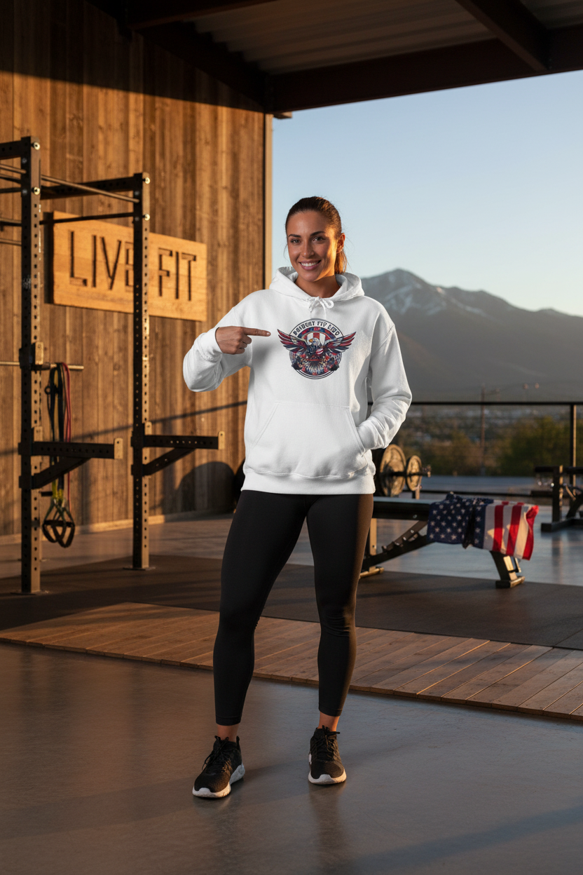 Patriot Fit Life Hoodie — American Eagle Flag Fitness Sweatshirt - Premium Patriotic Apparel