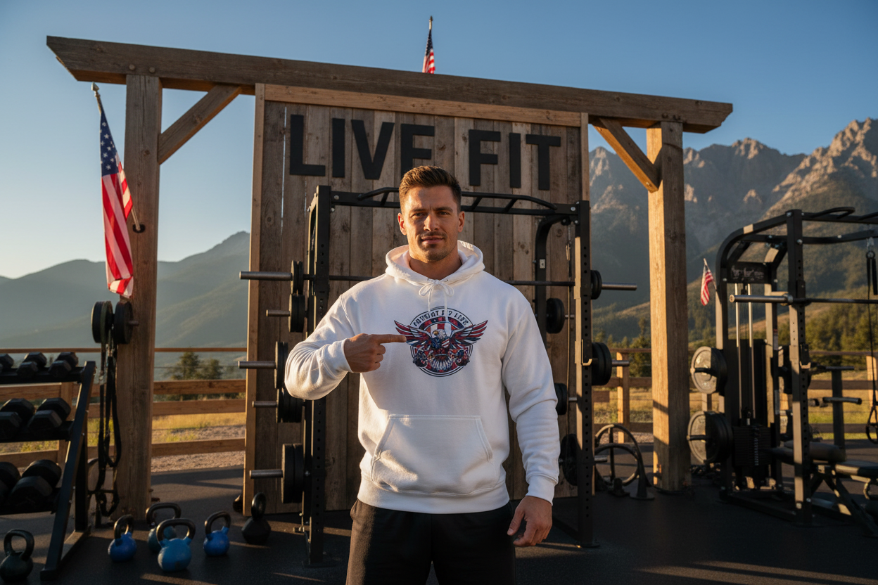 Patriot Fit Life Hoodie — American Eagle Flag Fitness Sweatshirt - Premium Patriotic Apparel