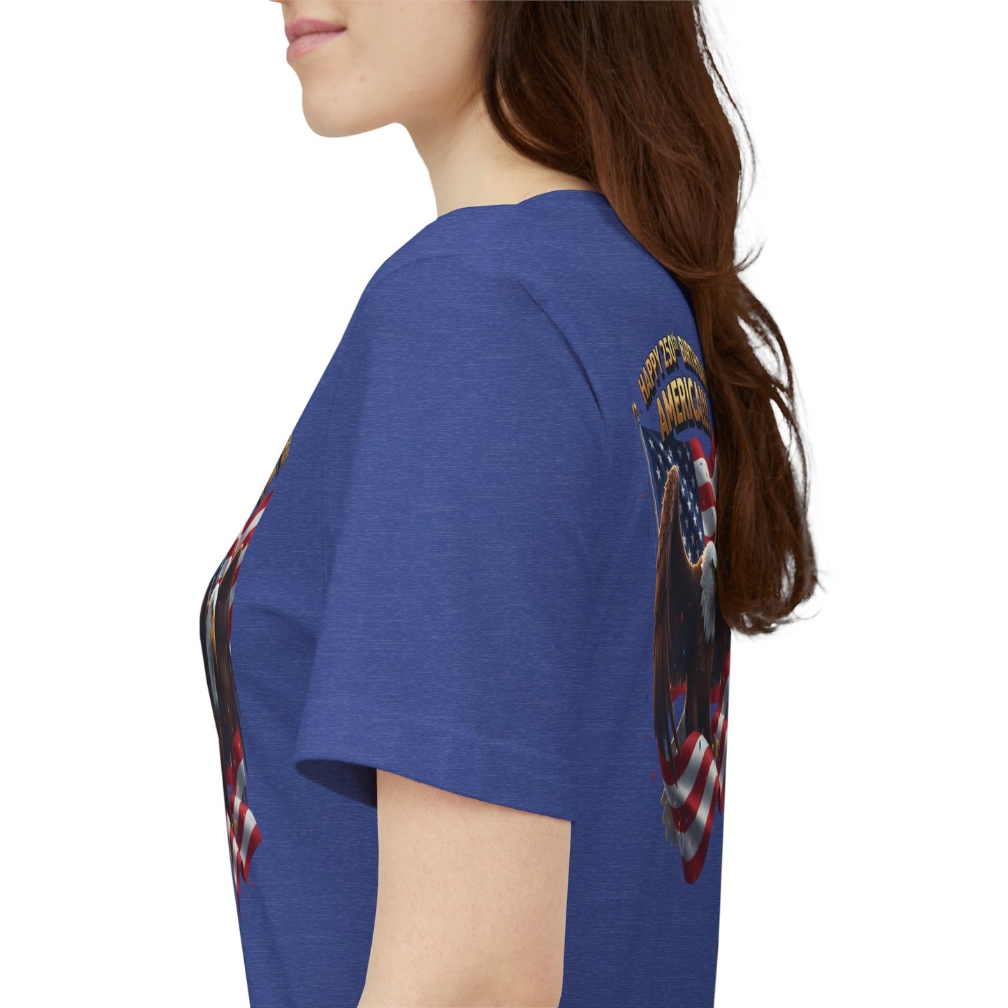 Happy 250th Birthday America Eagle T-Shirt  Patriotic Flag Tee