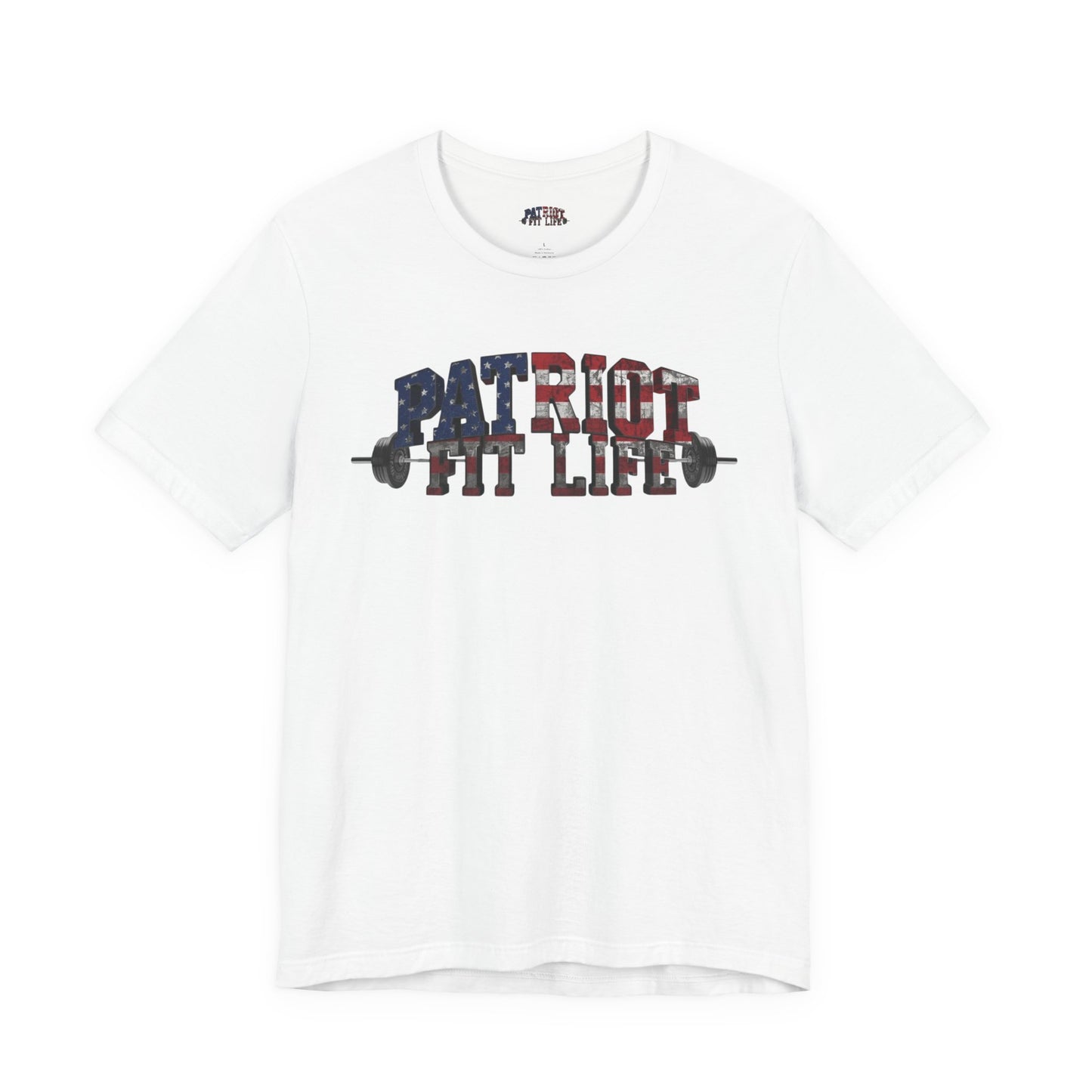 Patriot Fit Life T-Shirt | American Flag Barbell Fitness Tee