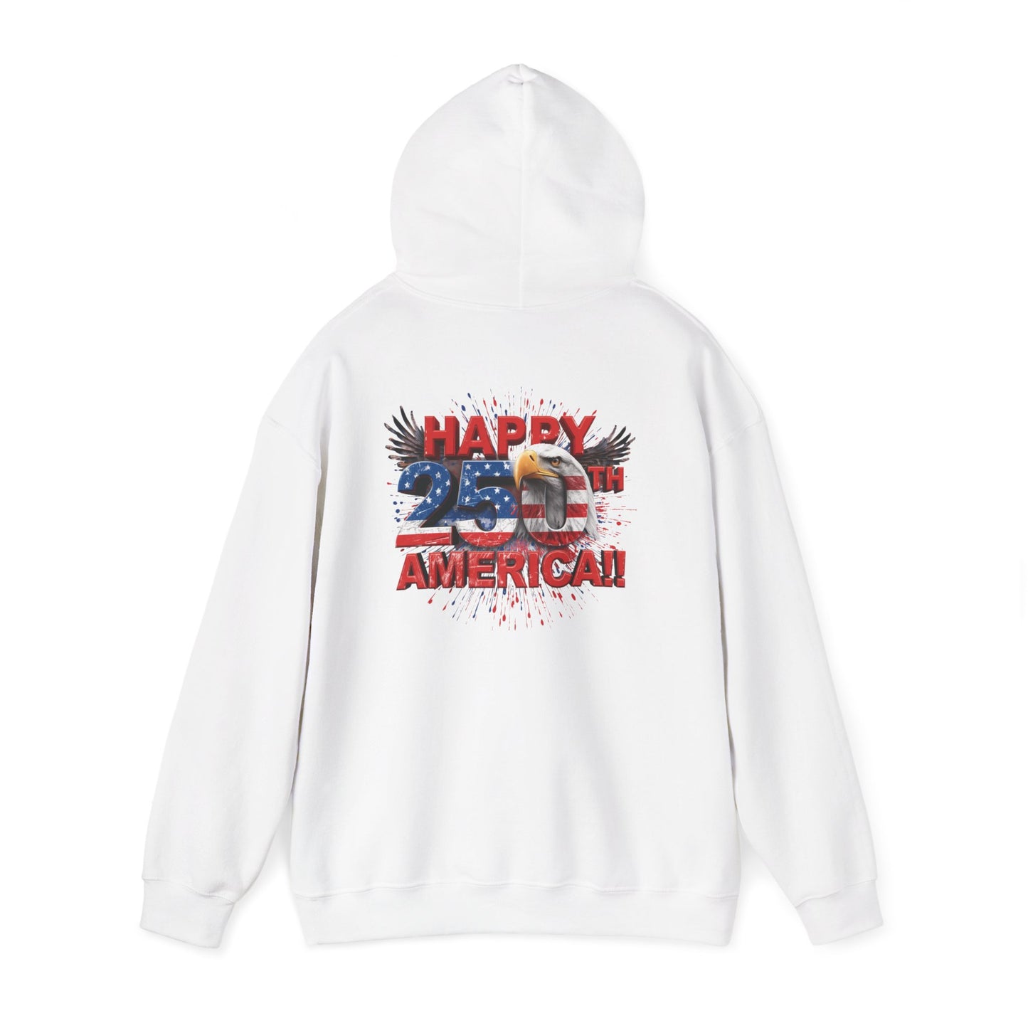 Happy 4th of July Hoodie | Patriotic Eagle & Flag Sweatshirt | America 250th | Gildan | S-5XL