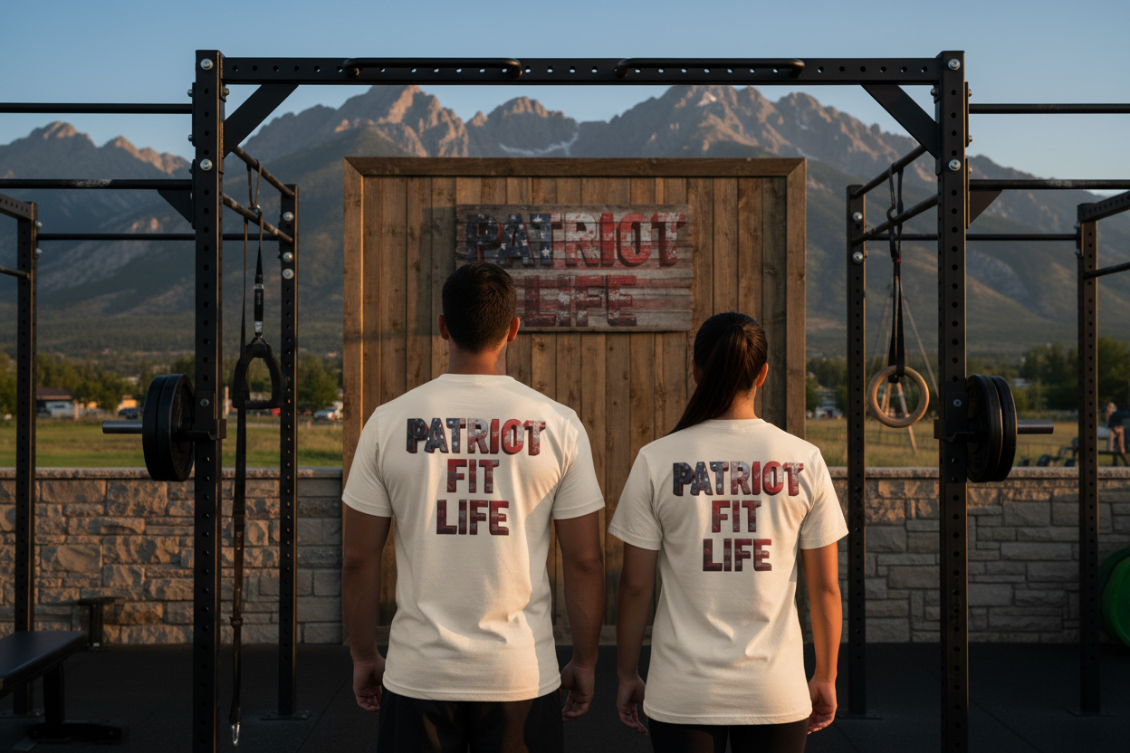 Patriot Fit Life T-Shirt - American Flag Block Letter Graphic Tee