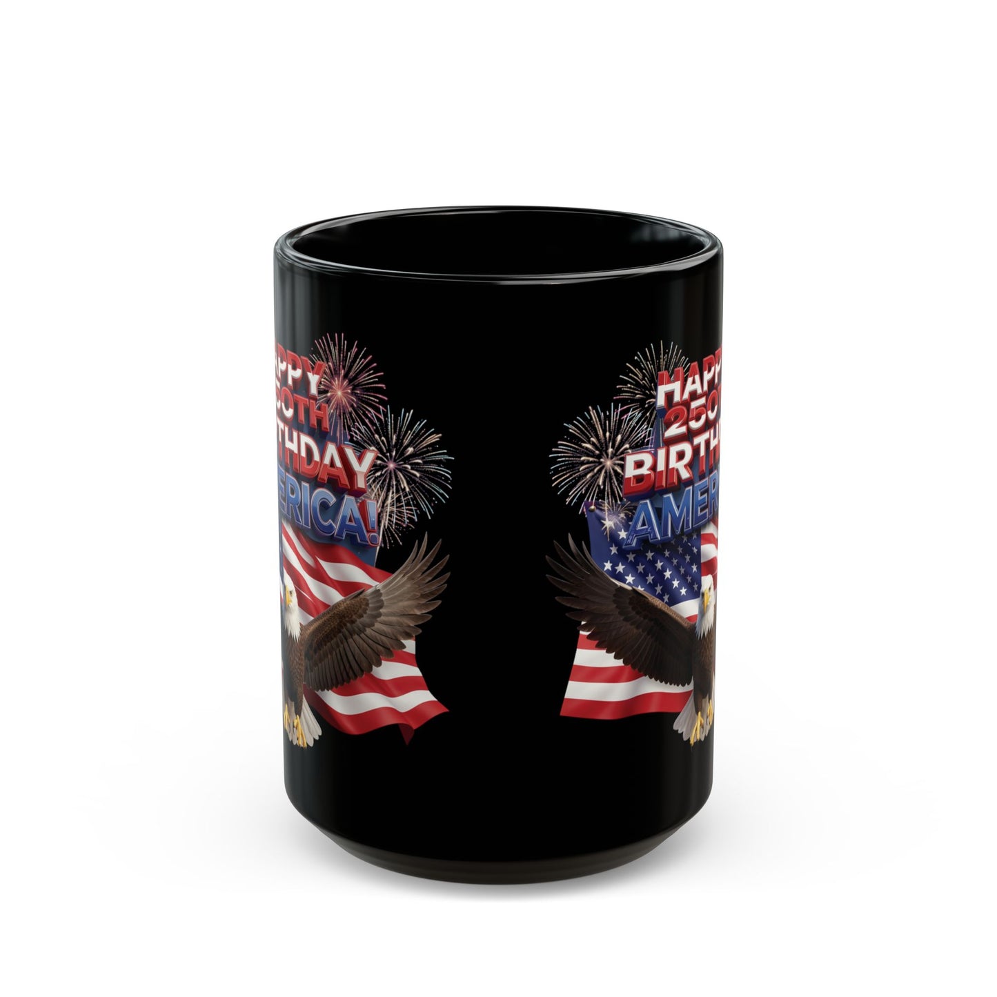 250th Anniversary Eagle Mug - Patriotic Black Ceramic Coffee Mug | 11oz & 15oz
