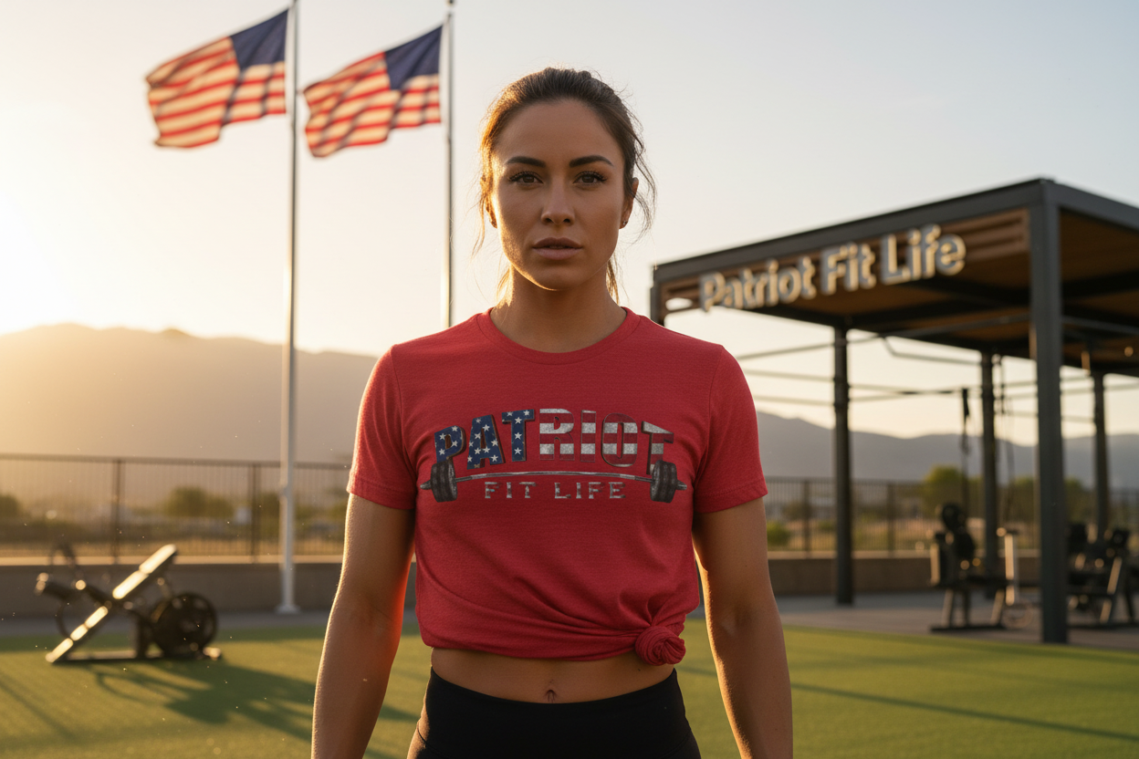 Patriot Fit Life T-Shirt | American Flag Weightlifting Gym Tee