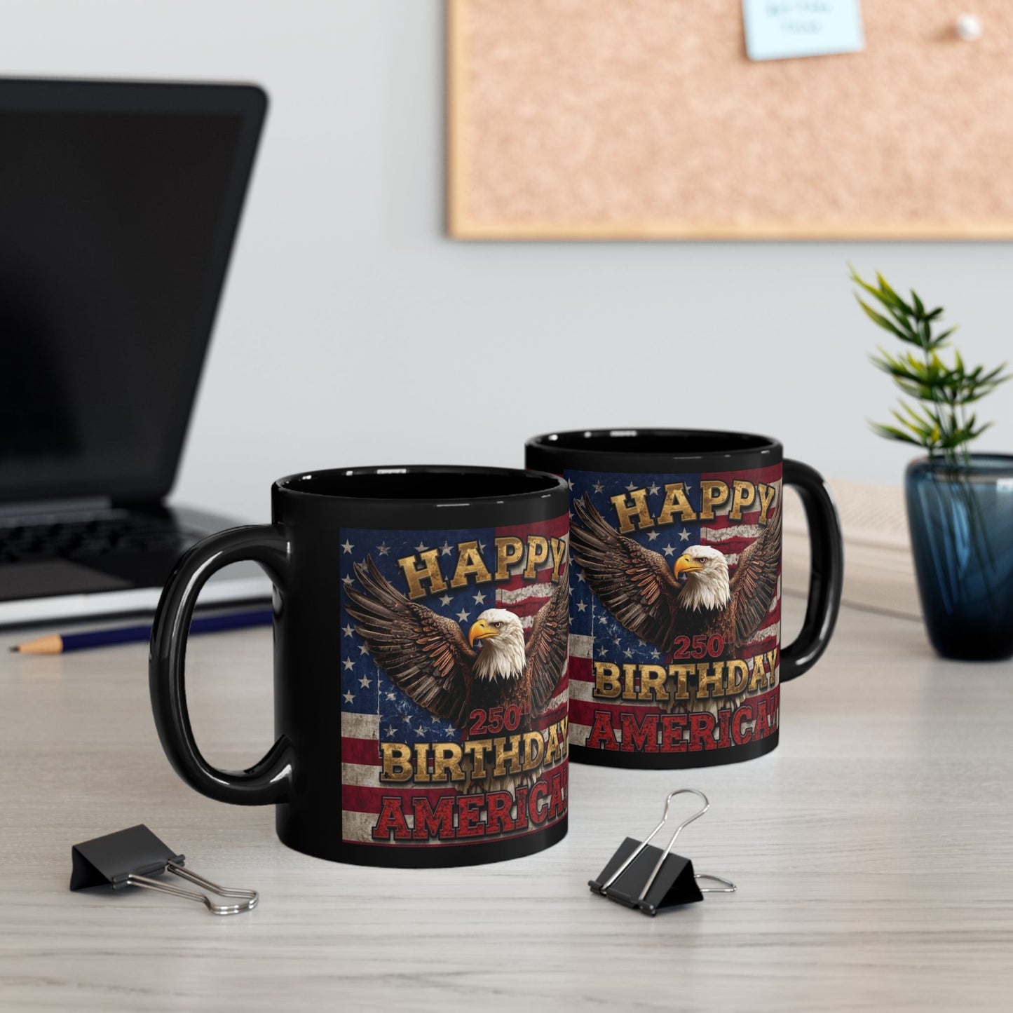 Happy 250th Birthday America Mug - Patriotic Eagle Coffee Cup
