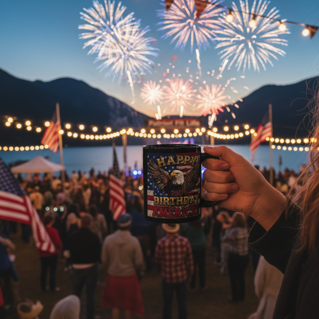 Happy 250th Birthday America Mug - Patriotic Eagle Coffee Cup