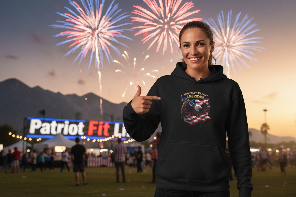 Happy 250th Birthday America Hoodie | Patriotic Celebration Sweatshirt