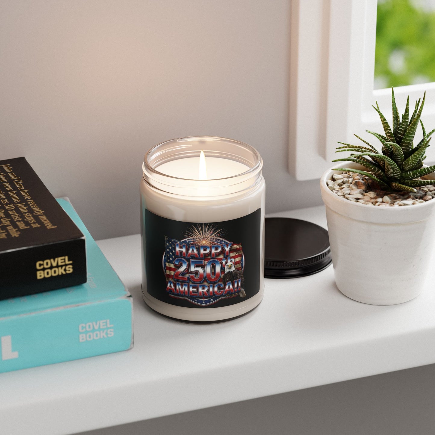 Happy 250th Birthday America Soy Candle | Patriotic 9oz Scented Jar Candle | July 4th 2026 Gift