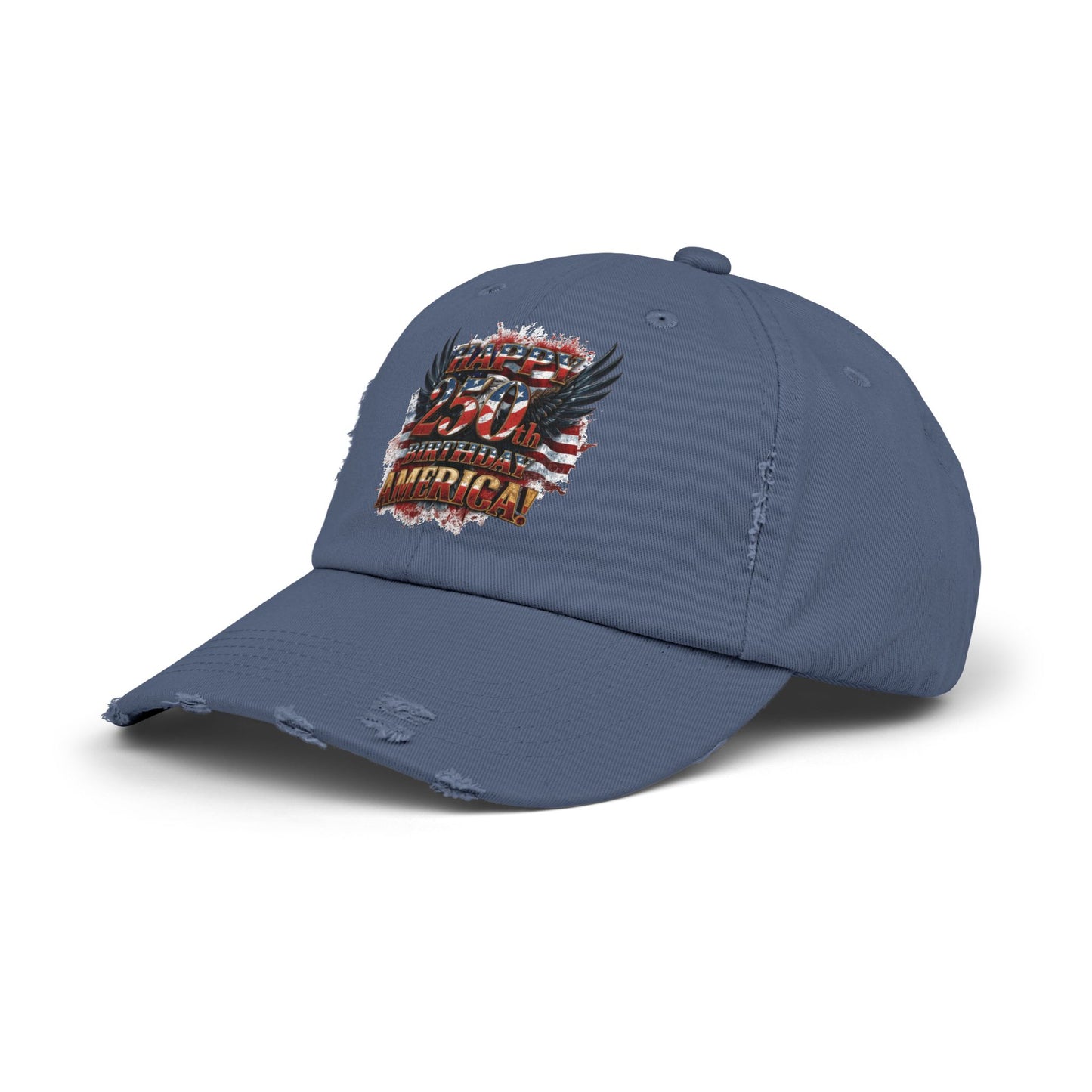Happy 250th Birthday America Distressed Baseball Cap | Vintage Flag Hat