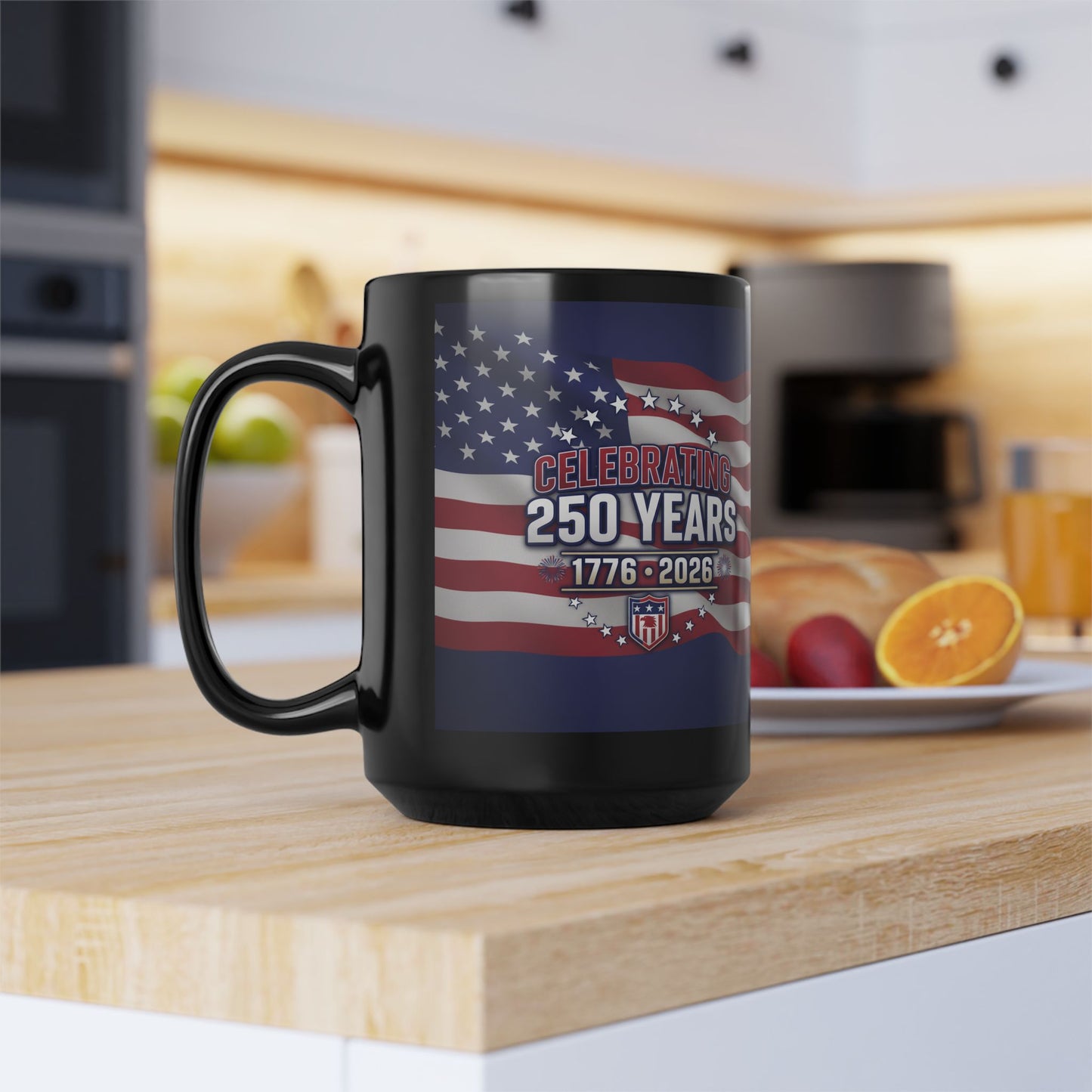 250 Years Celebrating 1776-2026 American Flag Mug | Patriotic Coffee Cup