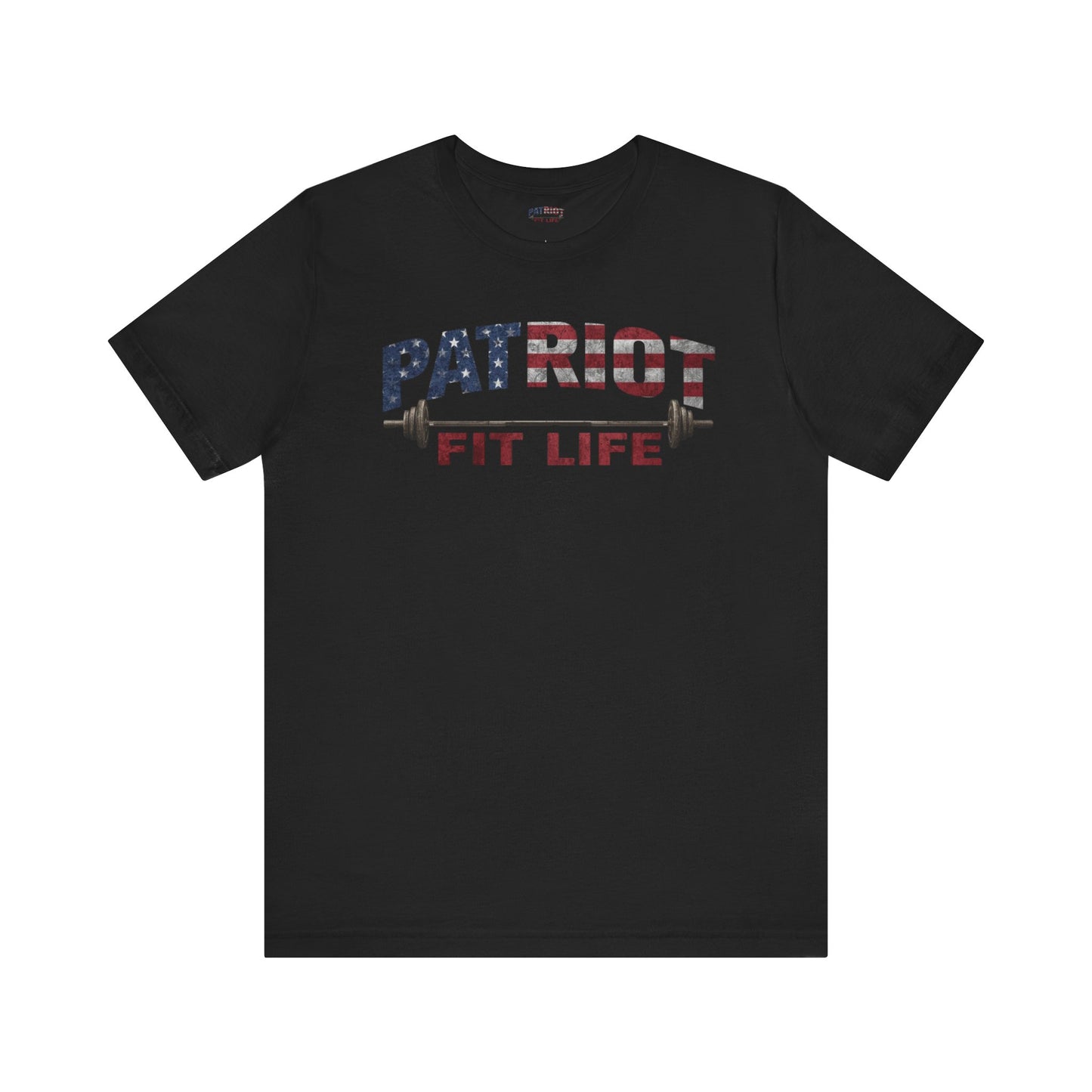 Patriot Fit Life T-Shirt | American Flag Barbell Gym Tee