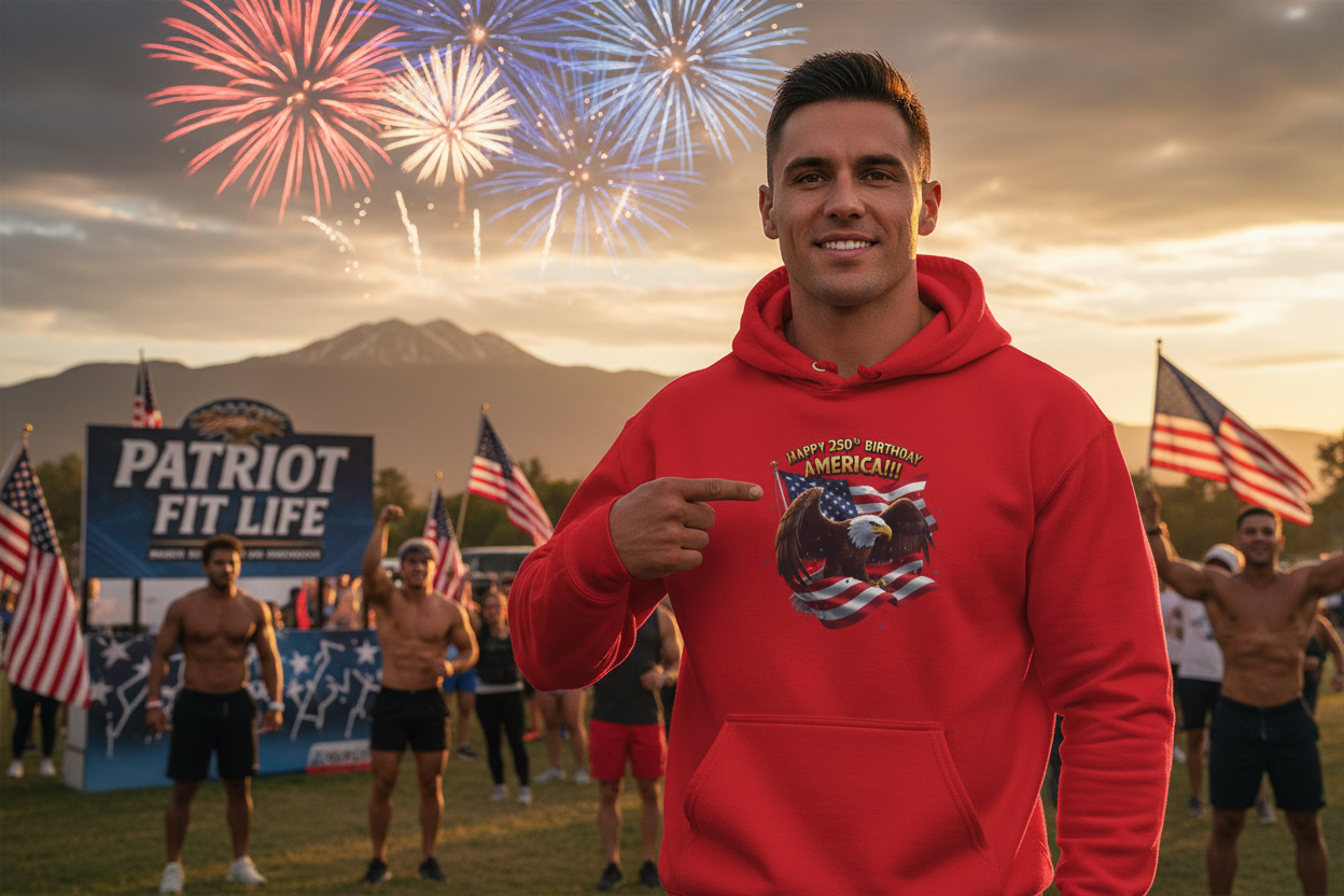 Happy 250th Birthday America Hoodie | Patriotic Celebration Sweatshirt
