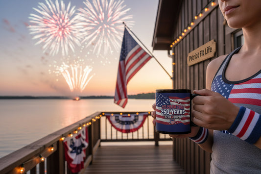 250 Years Celebrating 1776-2026 American Flag Mug | Patriotic Coffee Cup