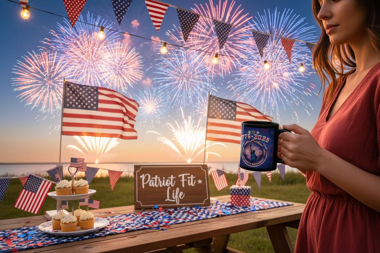 Independence Day 1776-2026 Black Mug — 250 Years of Freedom Patriotic Coffee Cup 11oz/15oz