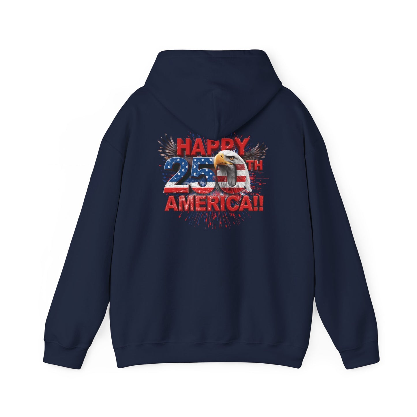 Happy 4th of July Hoodie | Patriotic Eagle & Flag Sweatshirt | America 250th | Gildan | S-5XL