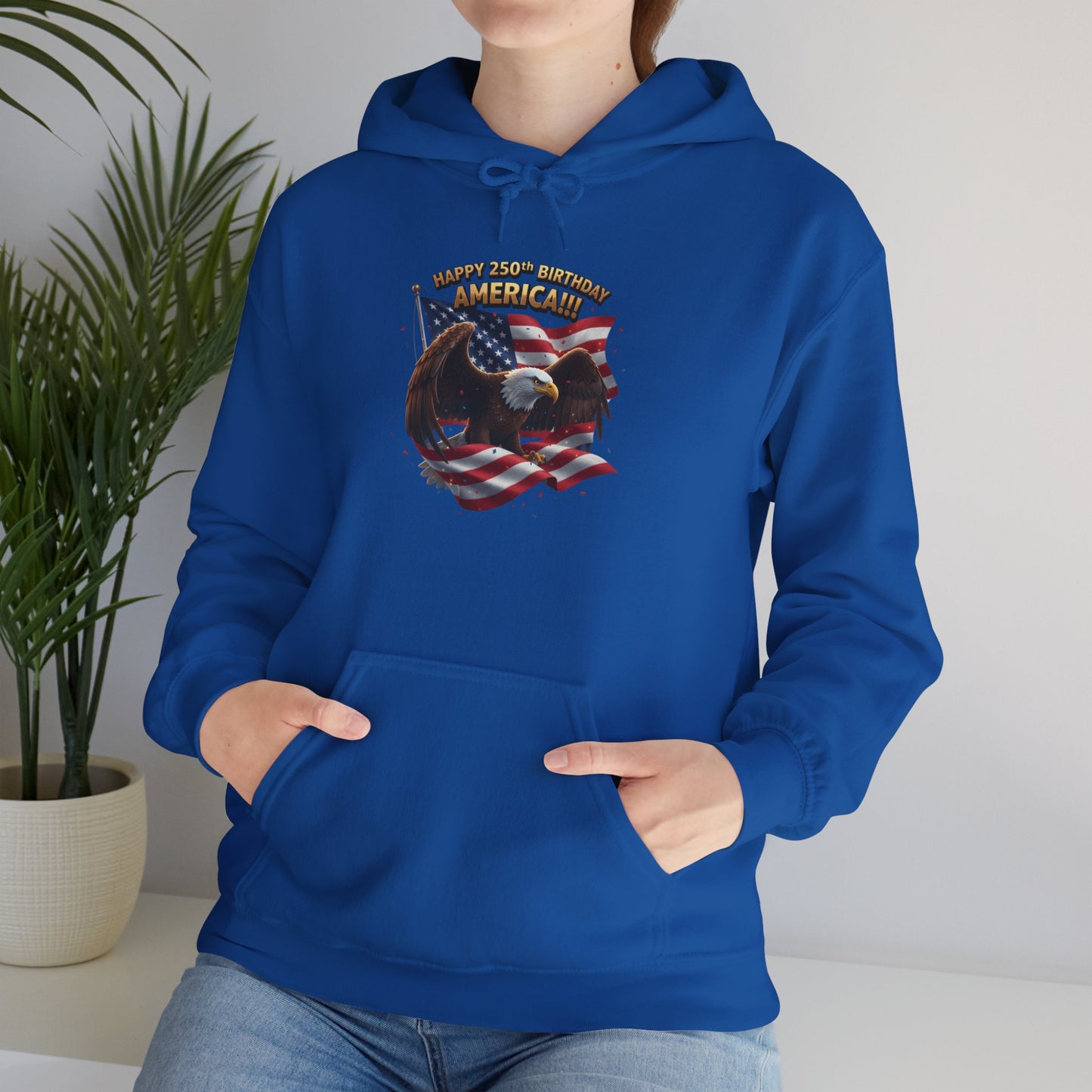 Happy 250th Birthday America Hoodie | Patriotic Celebration Sweatshirt