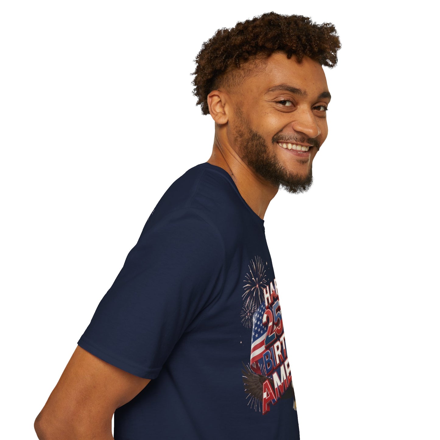 Happy 250th Birthday America T-Shirt - Patriotic Eagle Fireworks Tee