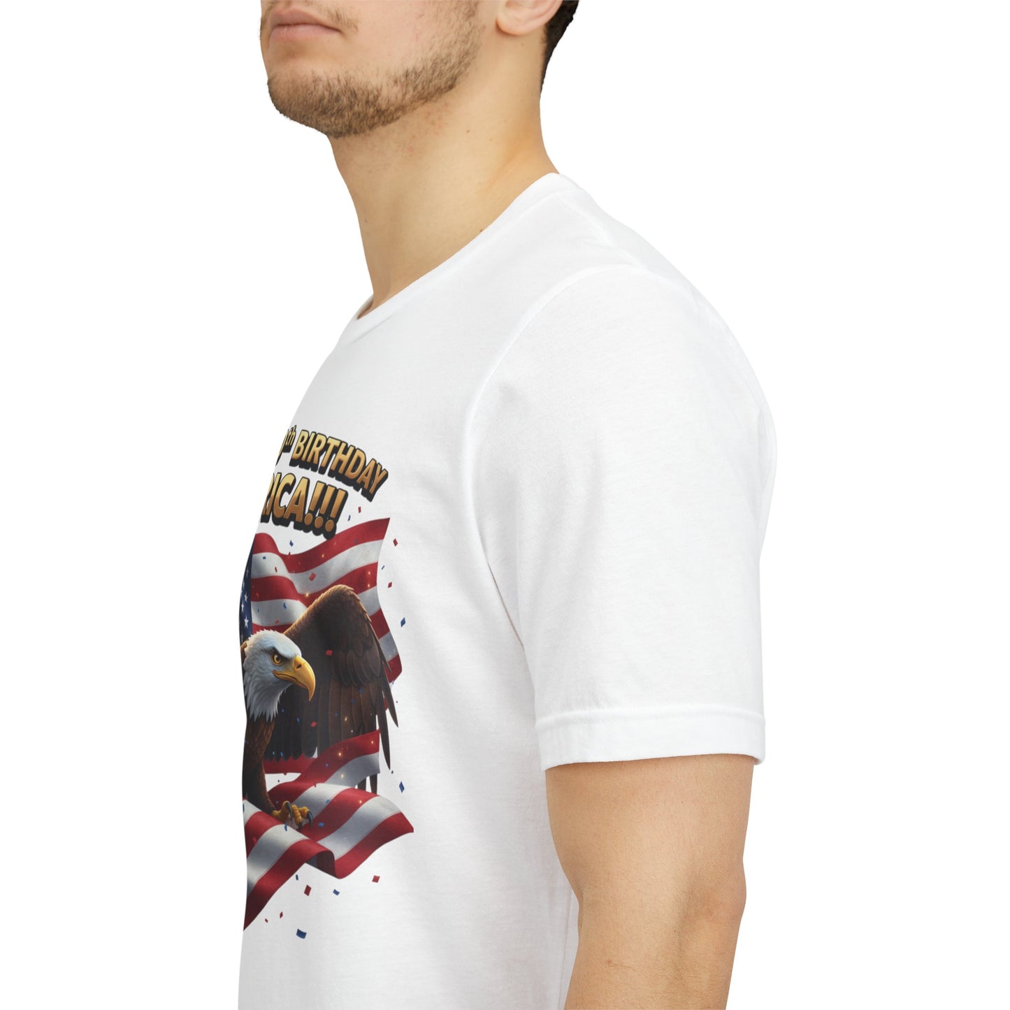 Happy 250th Birthday America Eagle T-Shirt  Patriotic Flag Tee