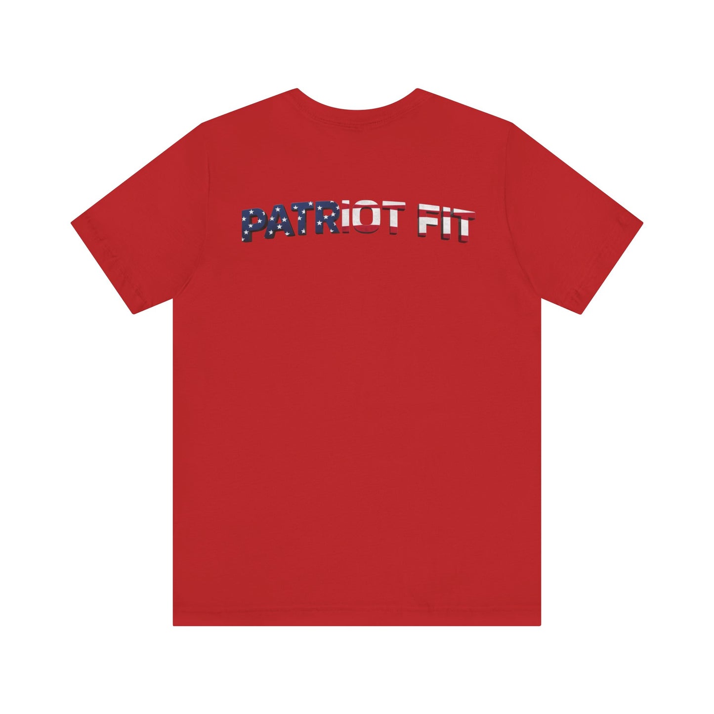 Patriot Fit T-Shirt — American Flag Text Athletic Tee